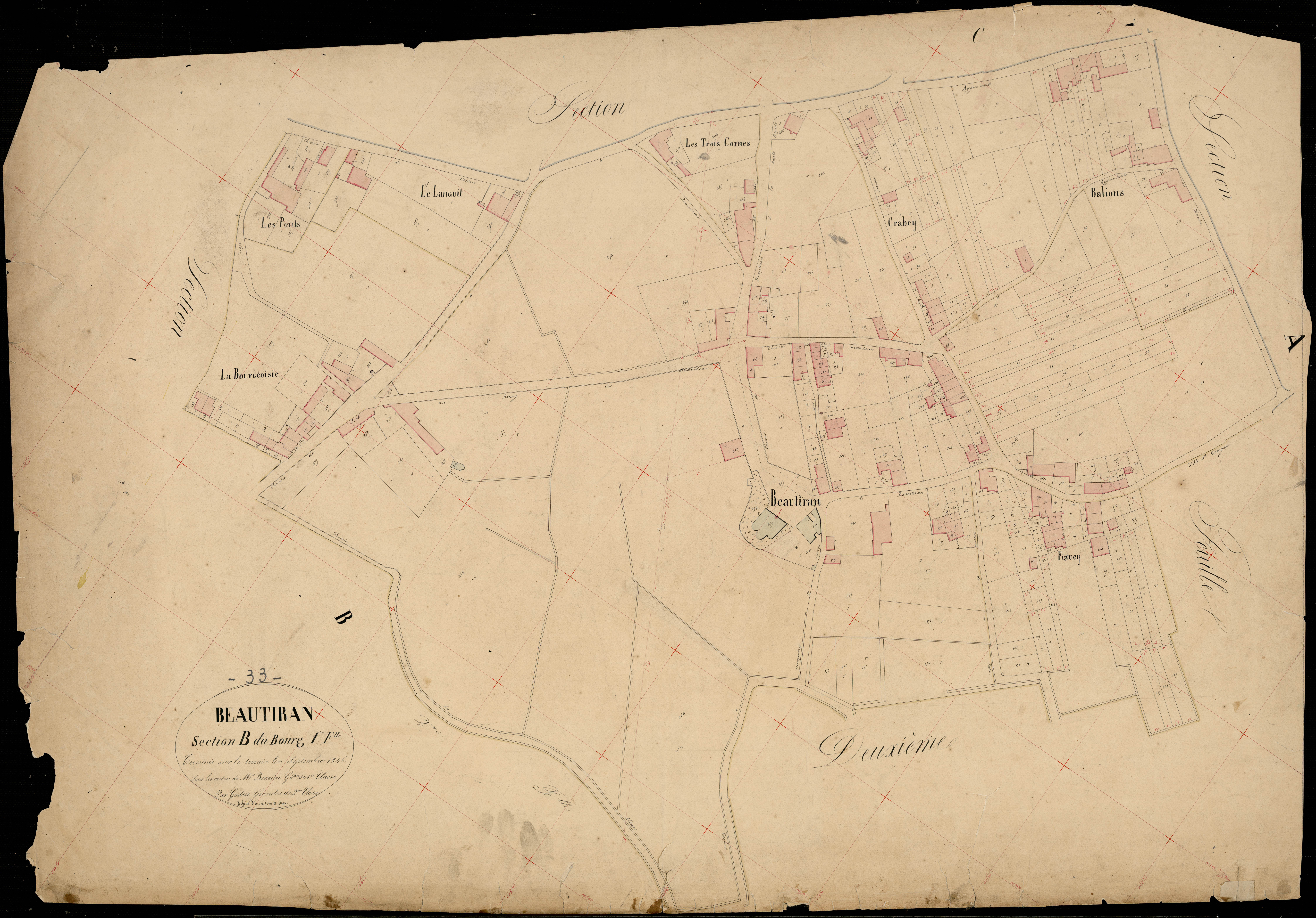 Beautiran - -Section B feuille 1 : Le Bourg