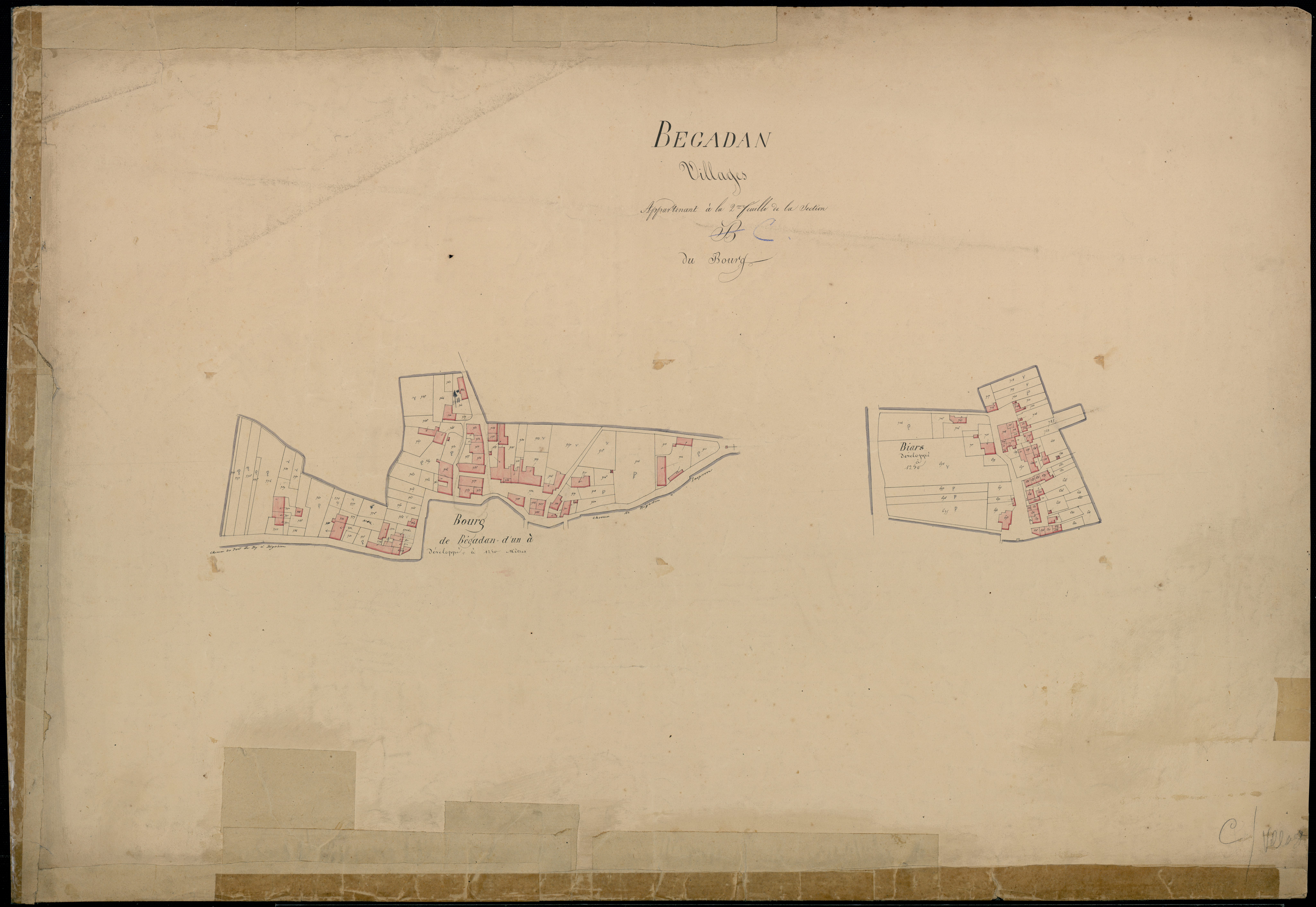 Bégadan - -Section C feuille 2 : Le Bourg