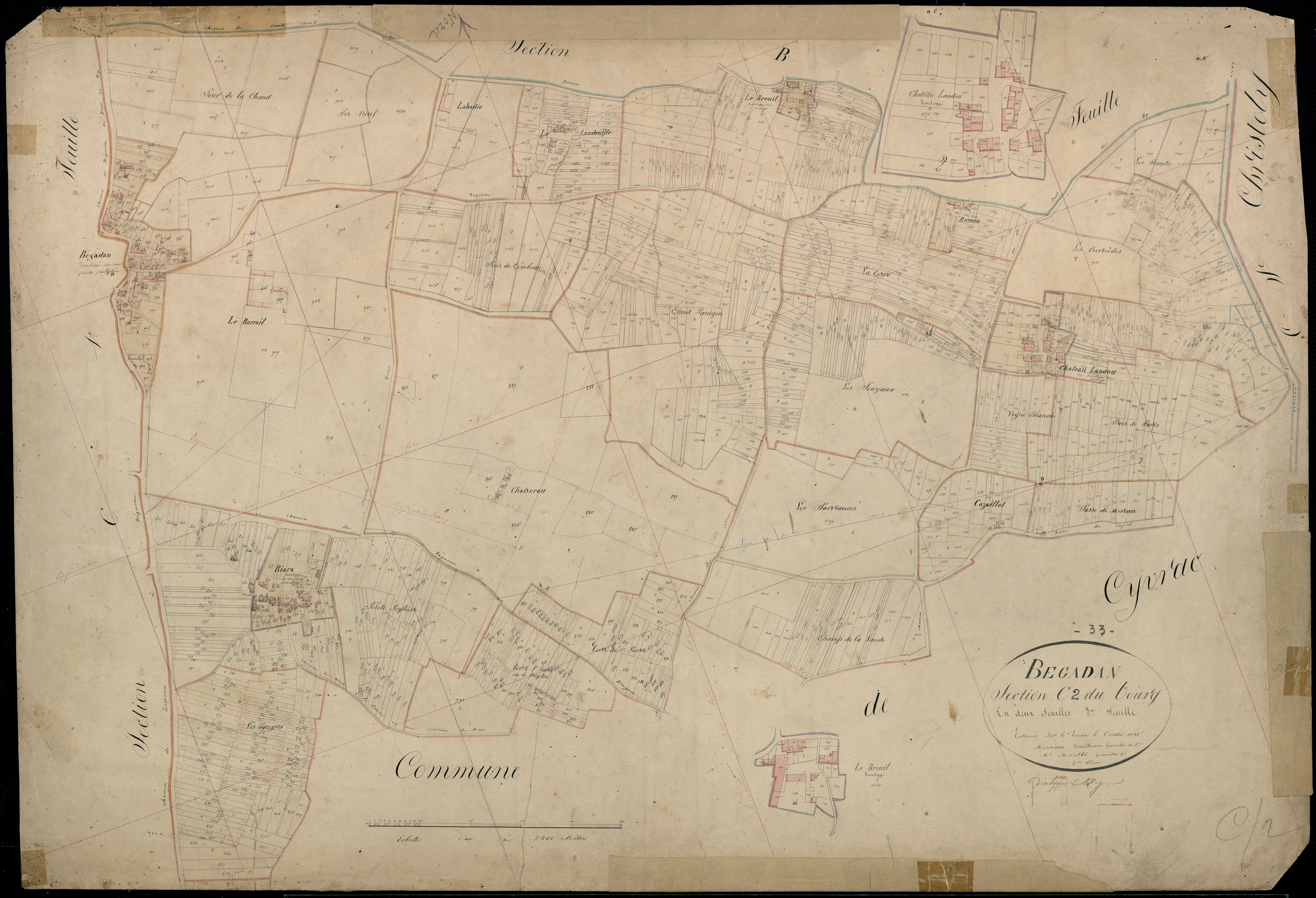 Bégadan - -Section C feuille 2 : Le Bourg