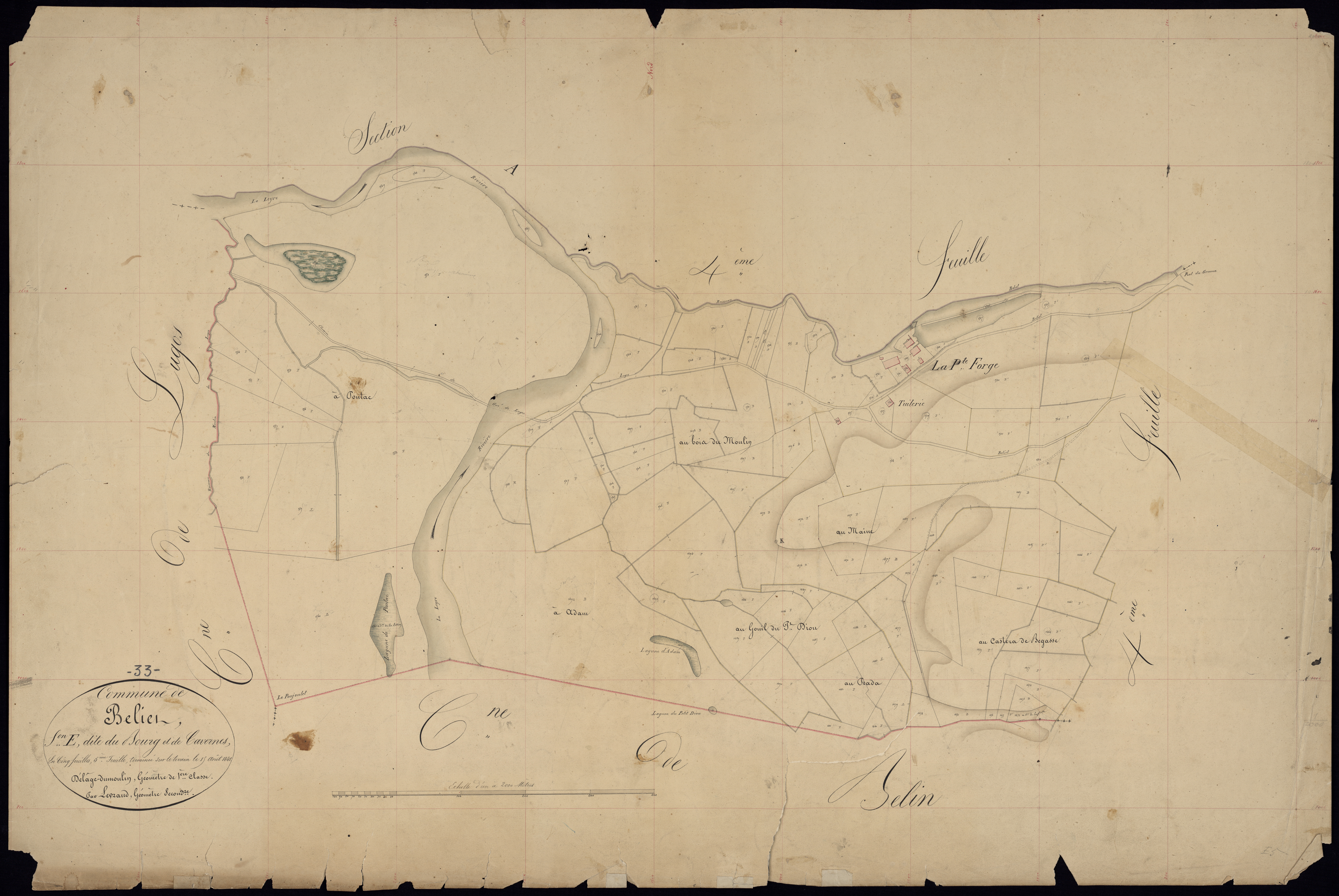Belin-Béliet - -Section E feuille 4 : Le Bourg-et-Cavernes