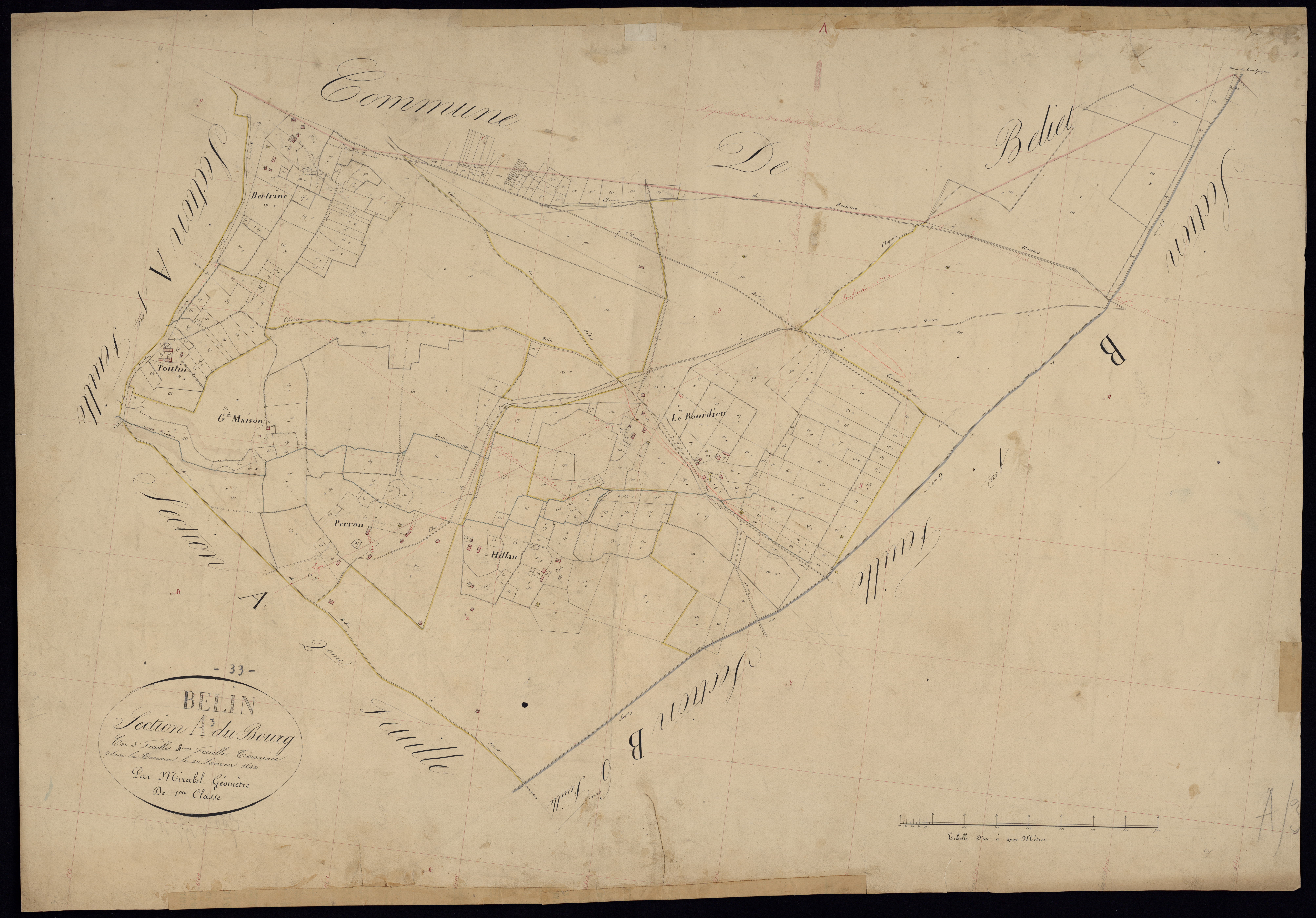 Belin-Béliet - -Section A feuille 2 : Le Bourg