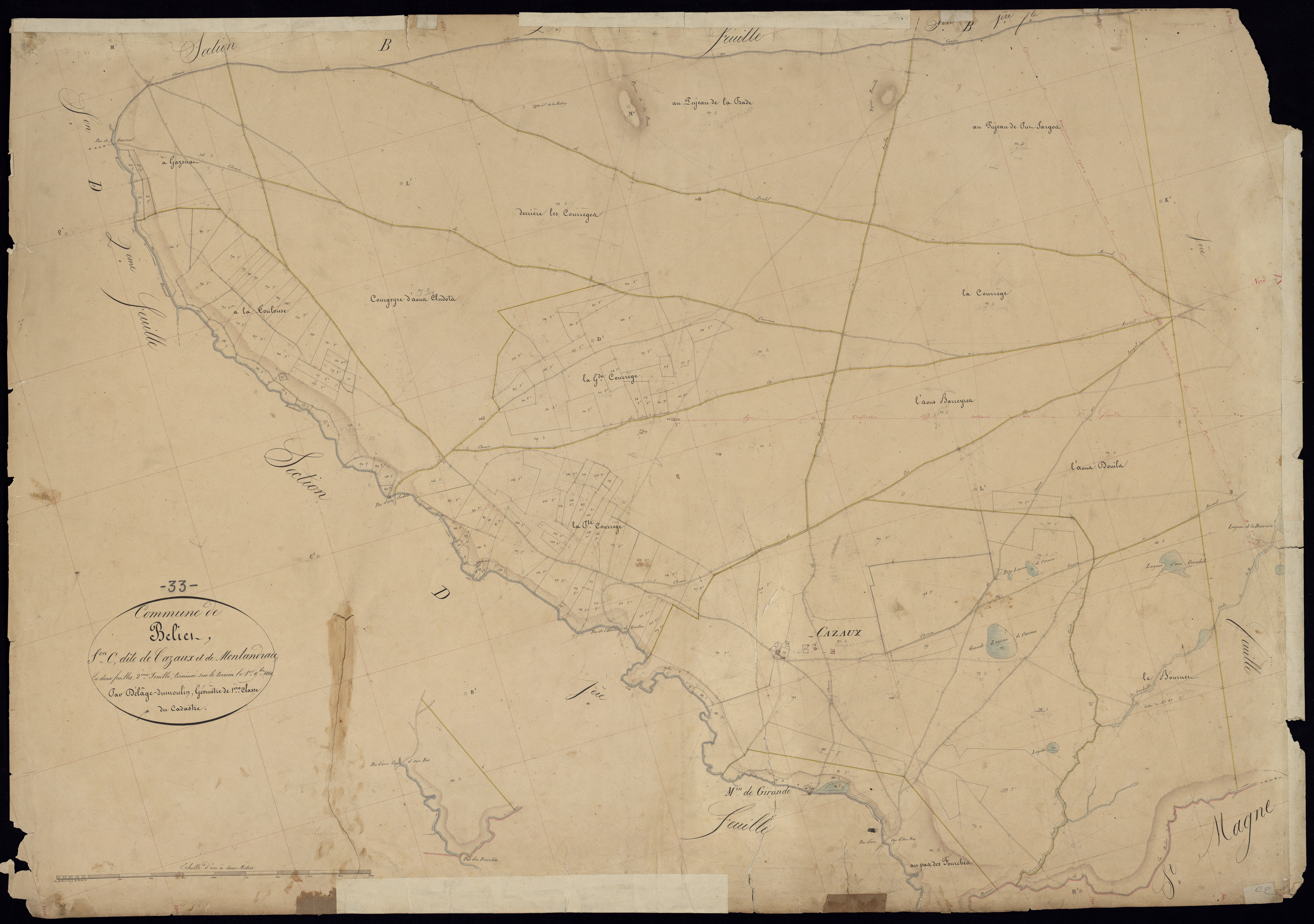 Belin-Béliet - -Section C feuille 1 : Cazaux-et-Montandrau