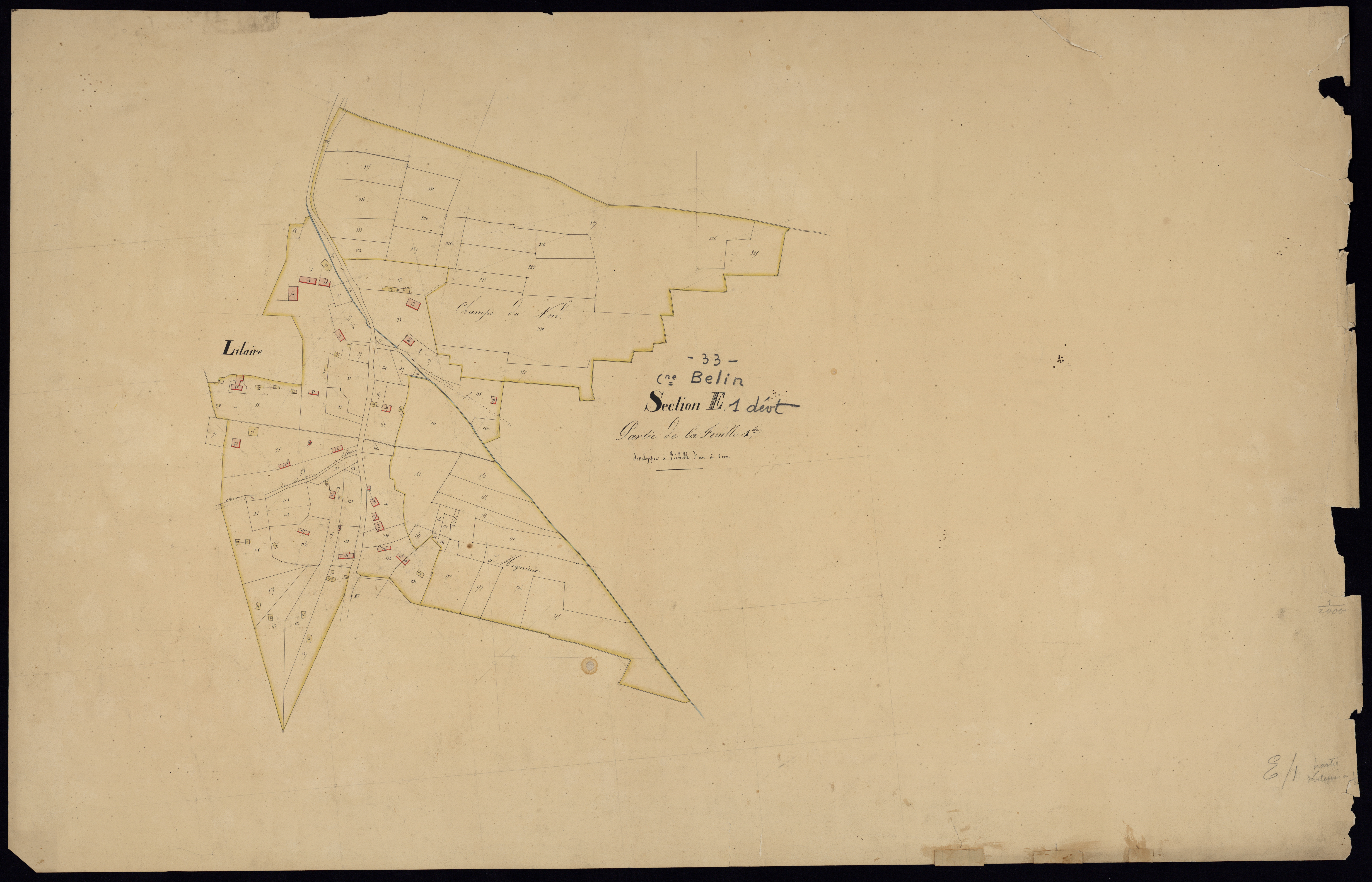 Belin-Béliet - -Section E feuille 1 : Lilaire