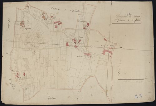 Belvès-de-Castillon - -Section A feuille 3 : non indiqué