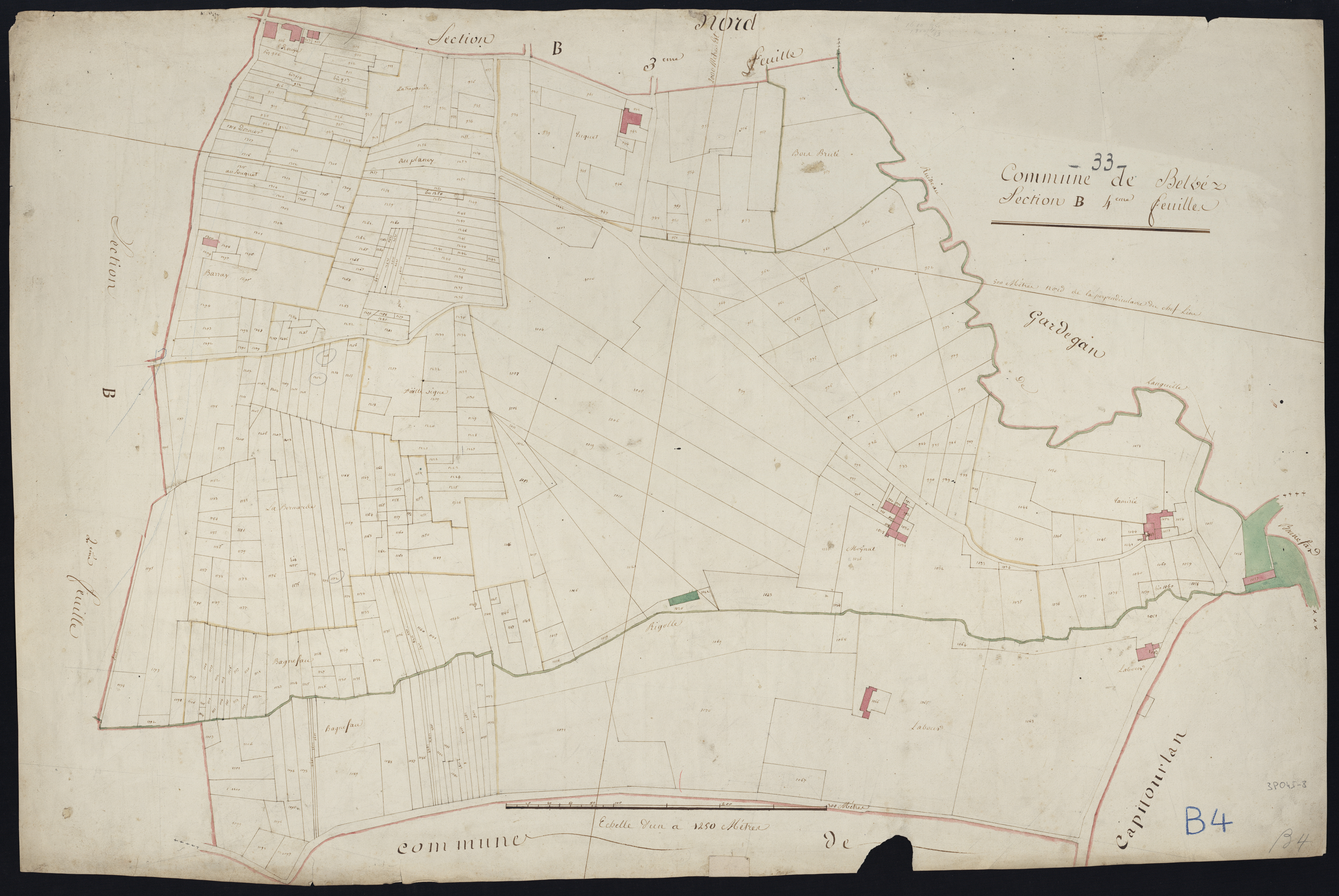 Belvès-de-Castillon - -Section B feuille 4 : non indiqué