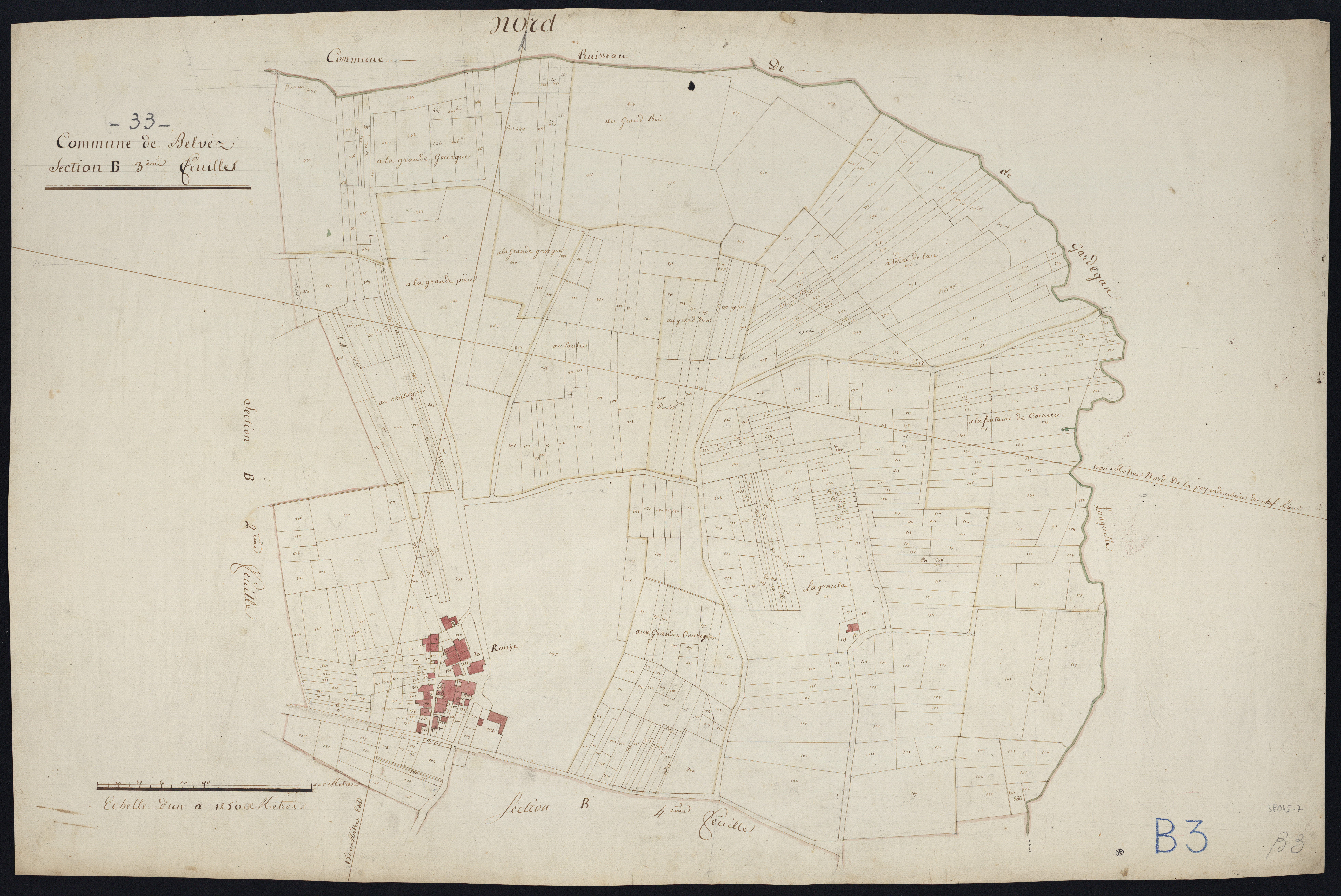 Belvès-de-Castillon - -Section B feuille 3 : non indiqué
