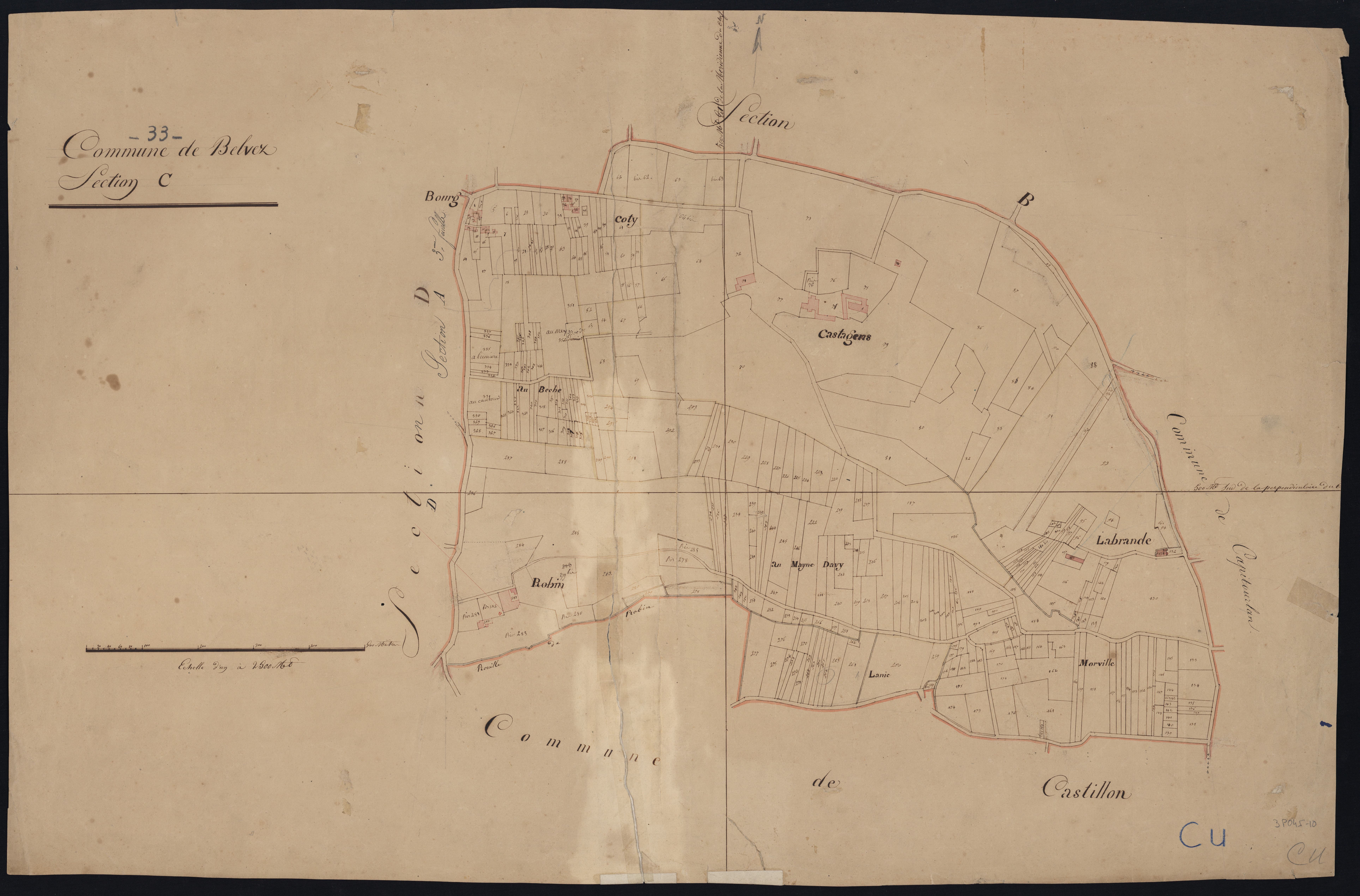 Belvès-de-Castillon - -Section D feuille unique : non indiqué