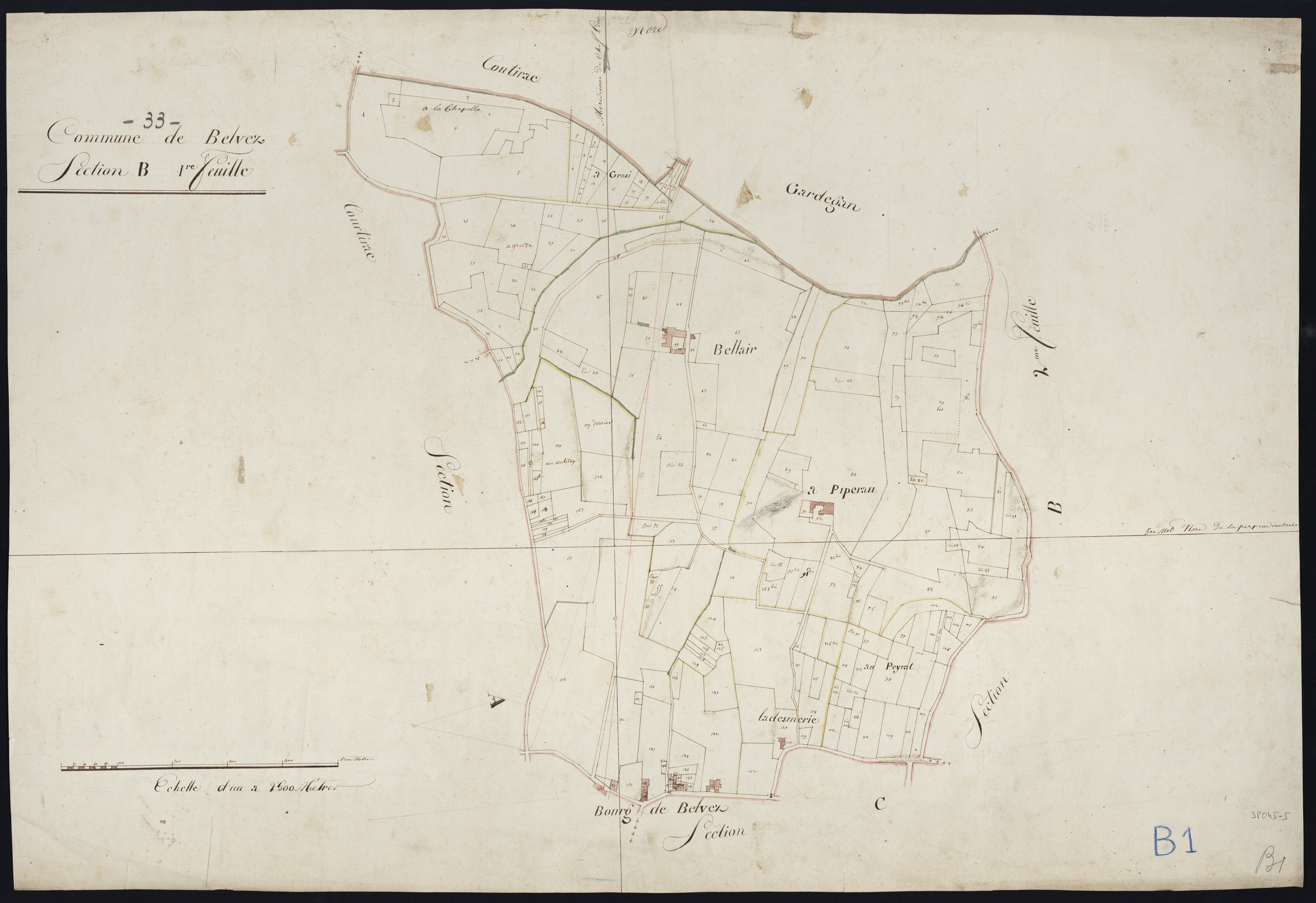 Belvès-de-Castillon - -Section B feuille 1 : non indiqué