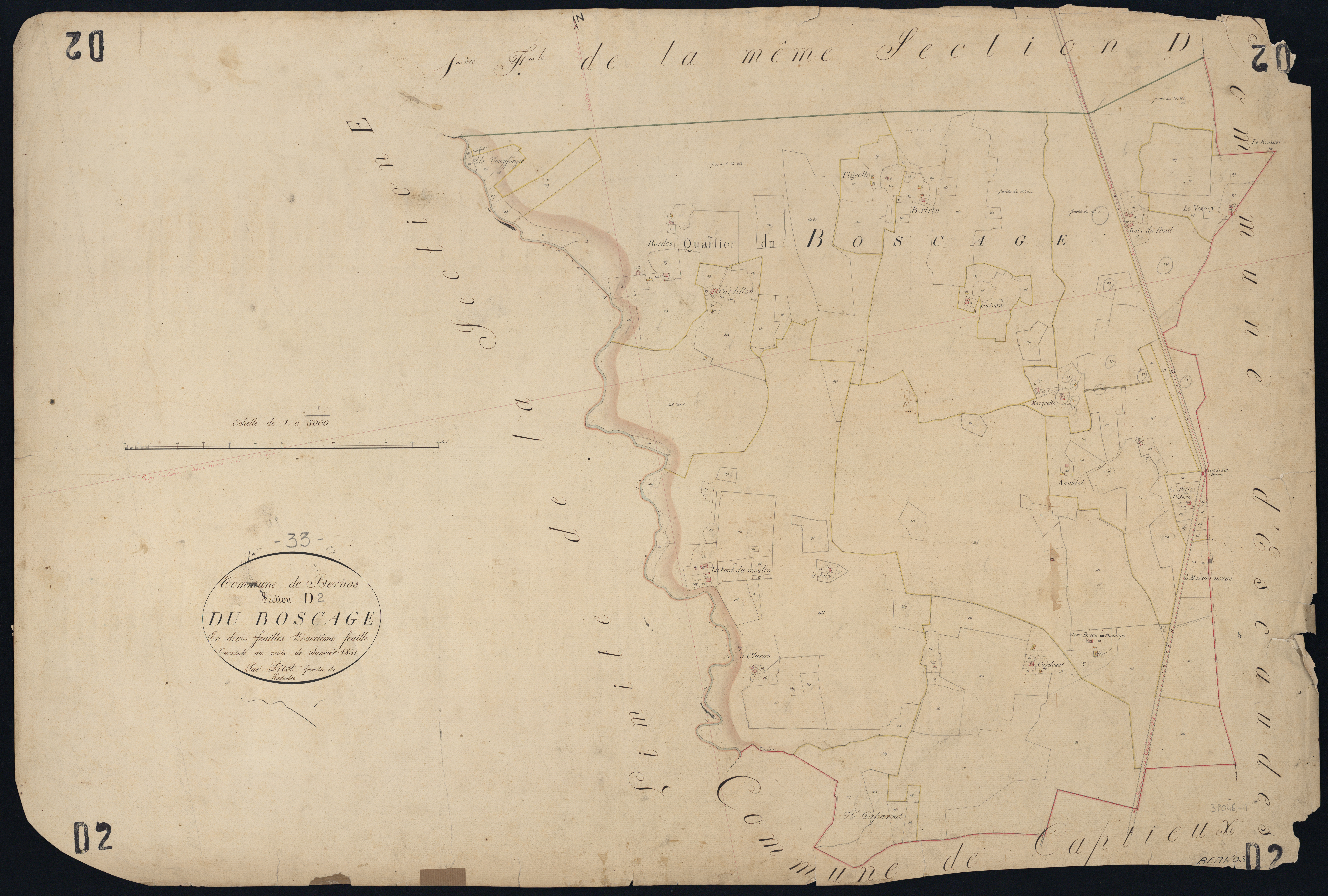 Bernos-Beaulac - -Section D feuille 2 : Le Bocage