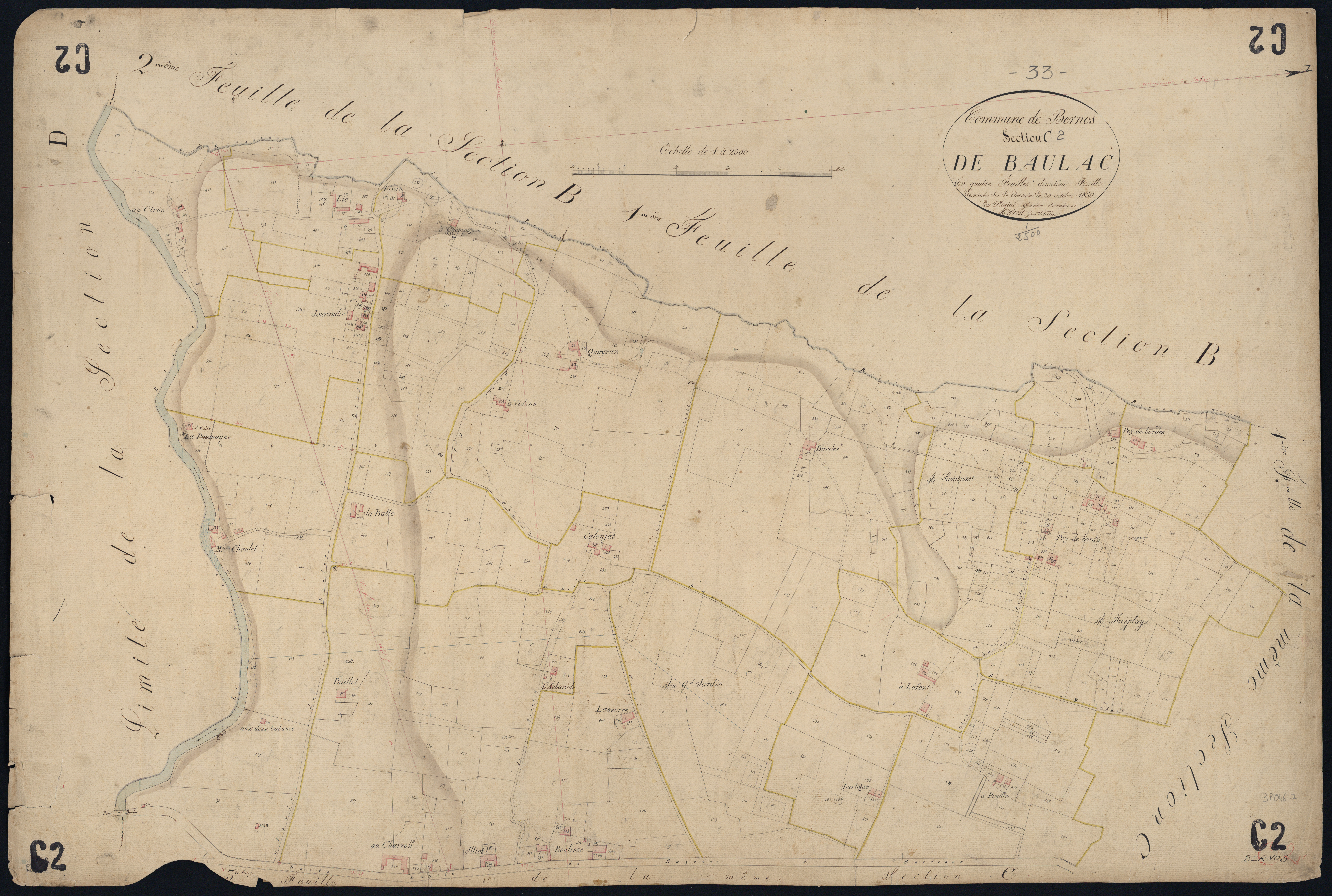 Bernos-Beaulac - -Section C feuille 2 : Baulac