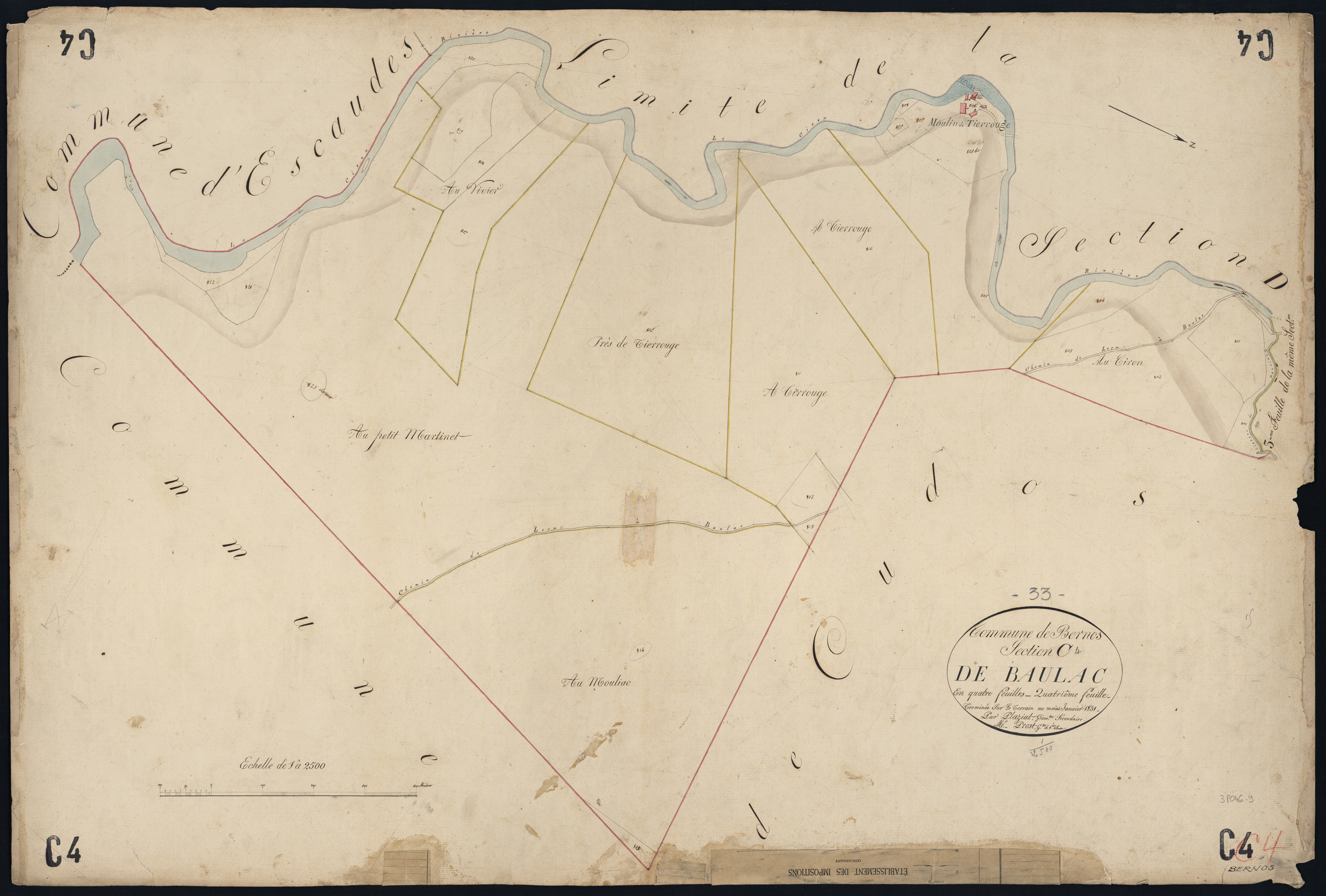Bernos-Beaulac - -Section C feuille 4 : Baulac