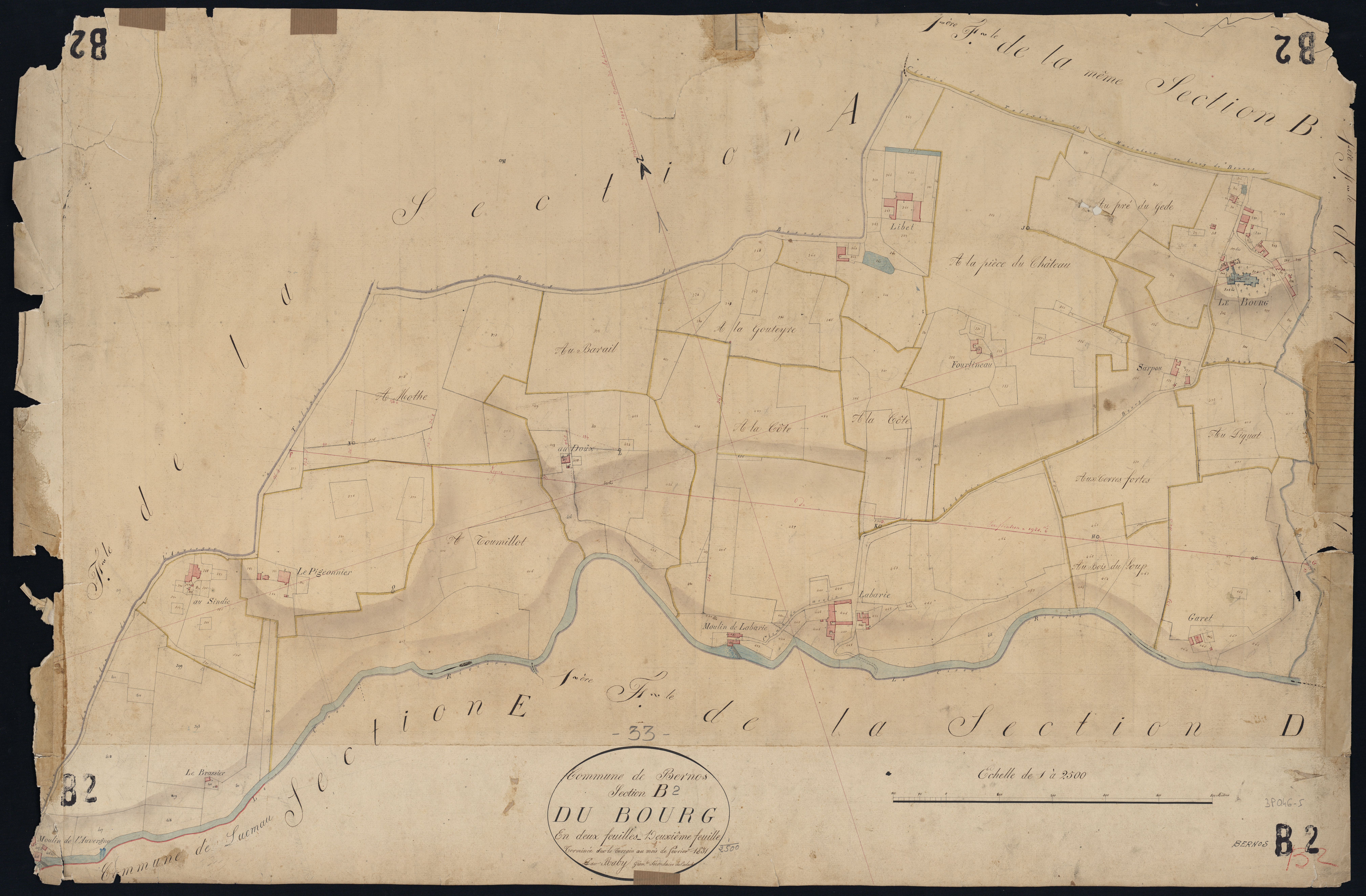Bernos-Beaulac - -Section B feuille 2 : Le Bourg