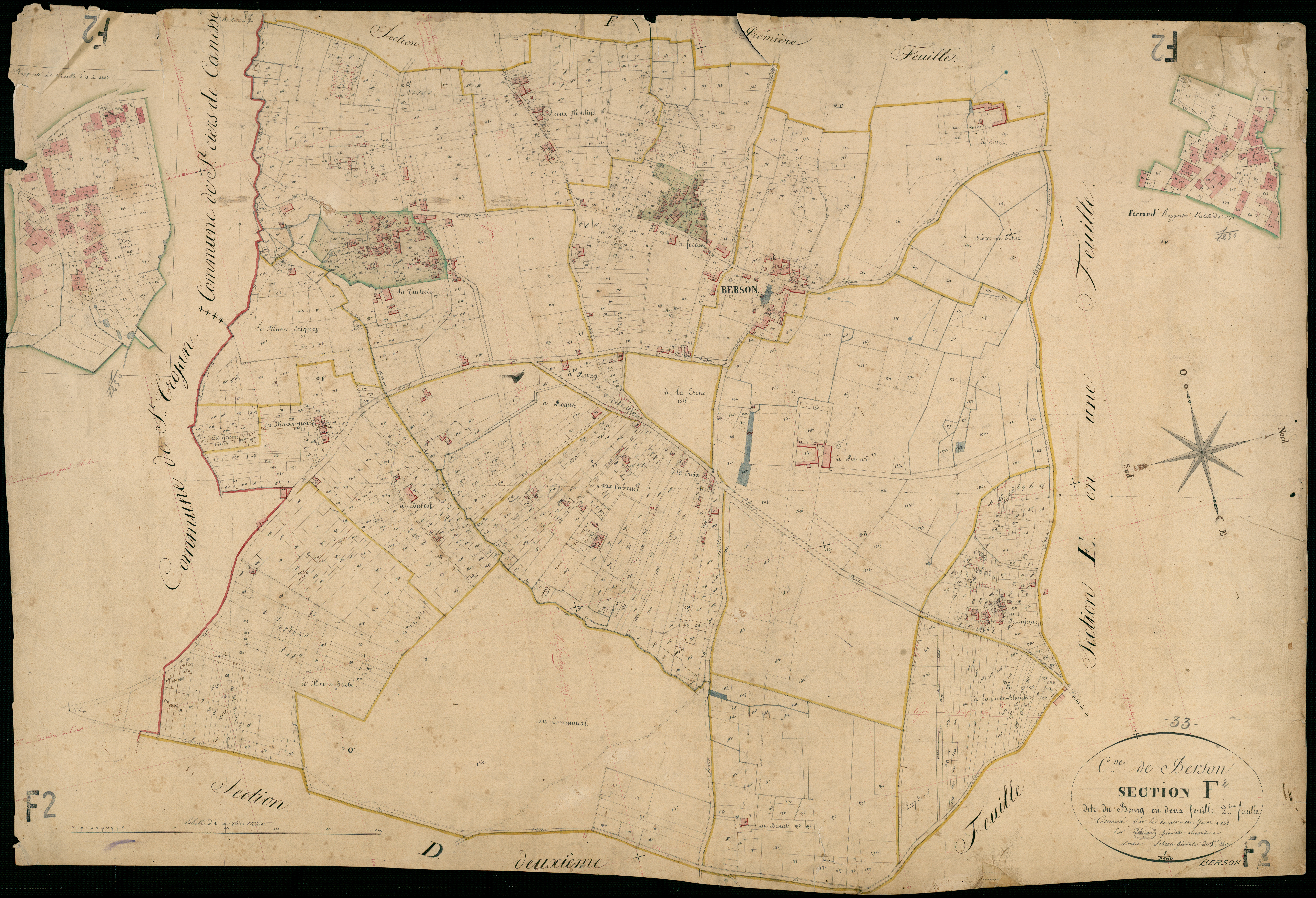 Berson - -Section F feuille 2 : Le Bourg