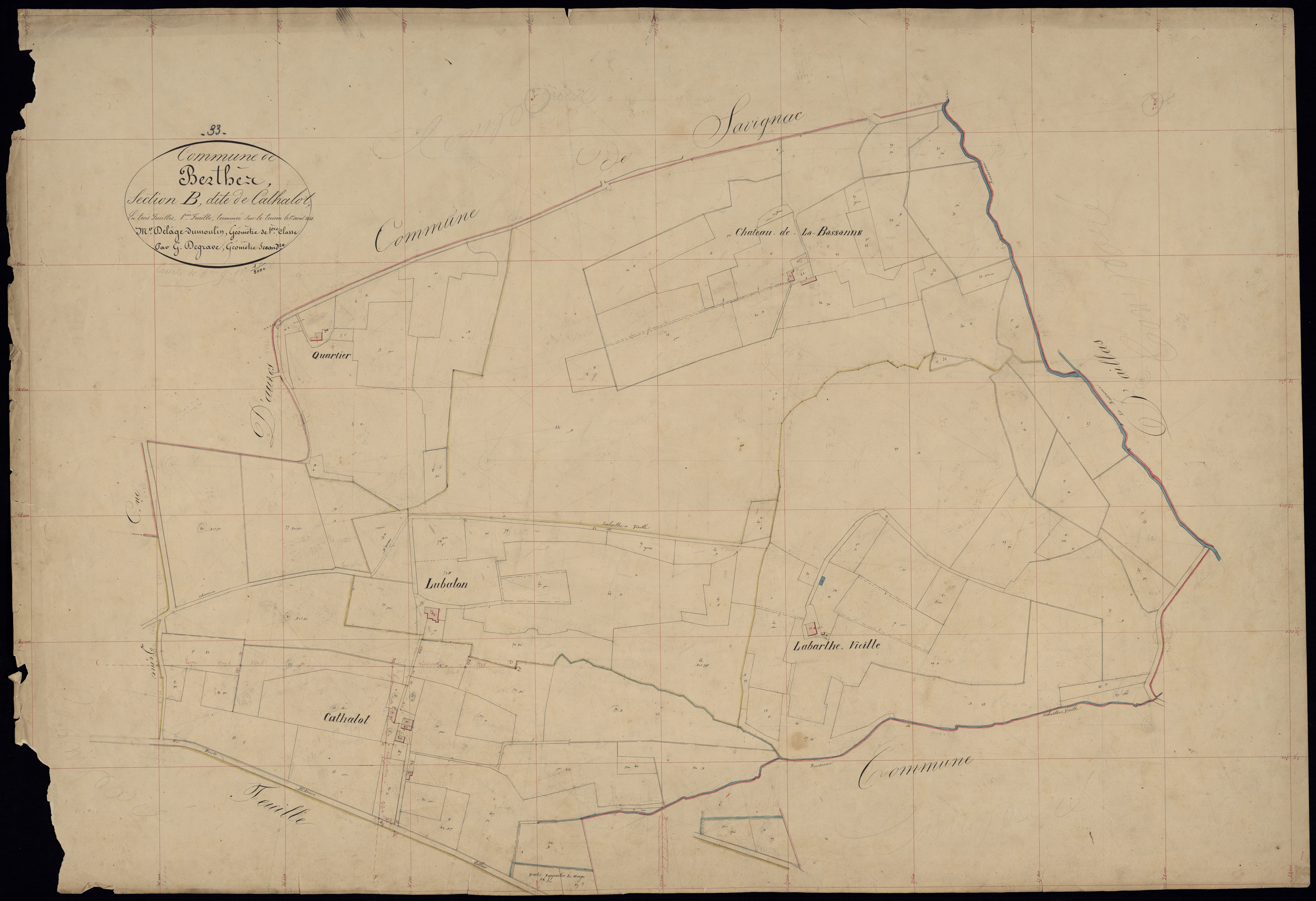 Berthez - -Section B feuille 1 : Cathalot