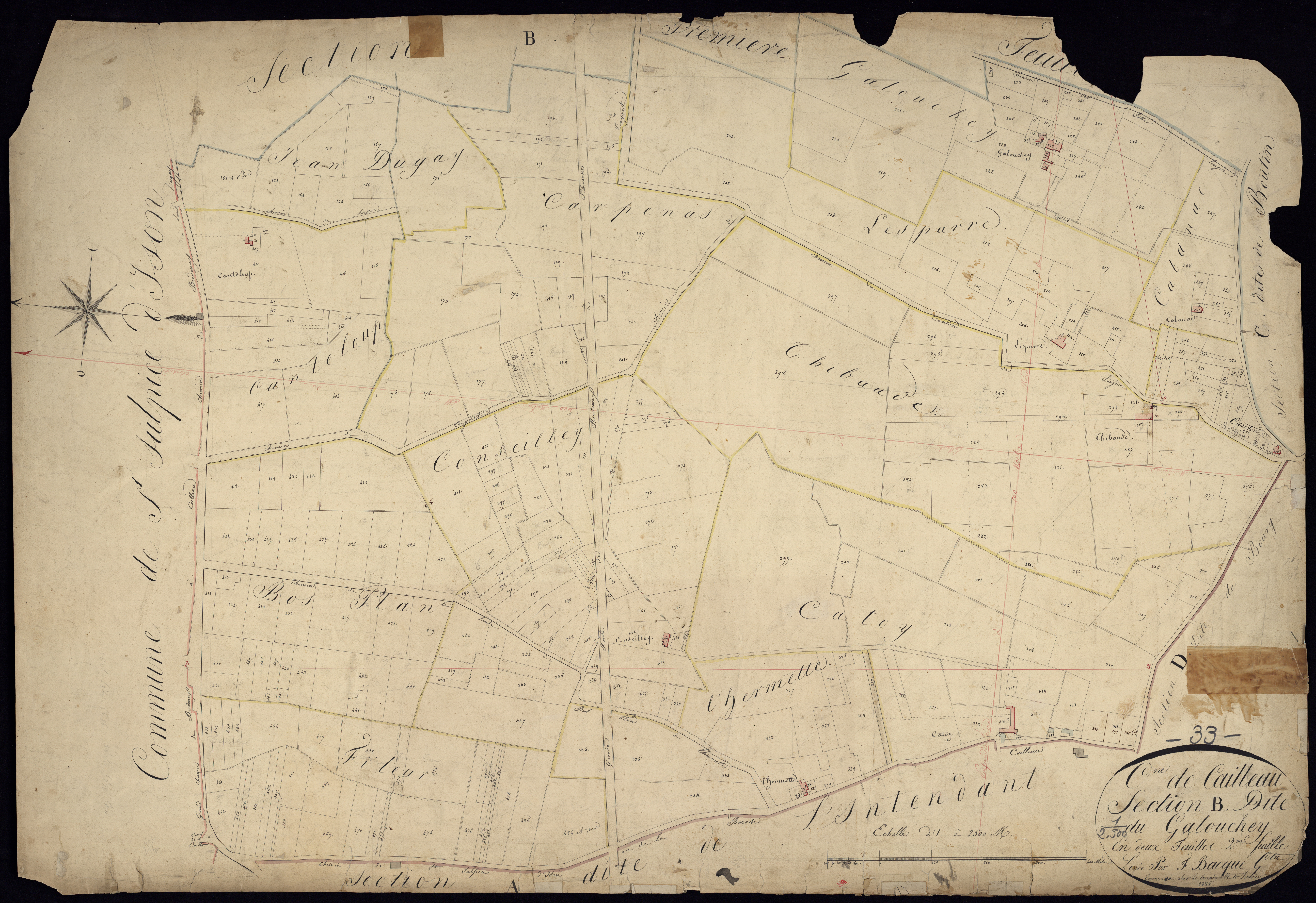 Beychac-et-Caillau - -Section B feuille 2 : Le Galouchey