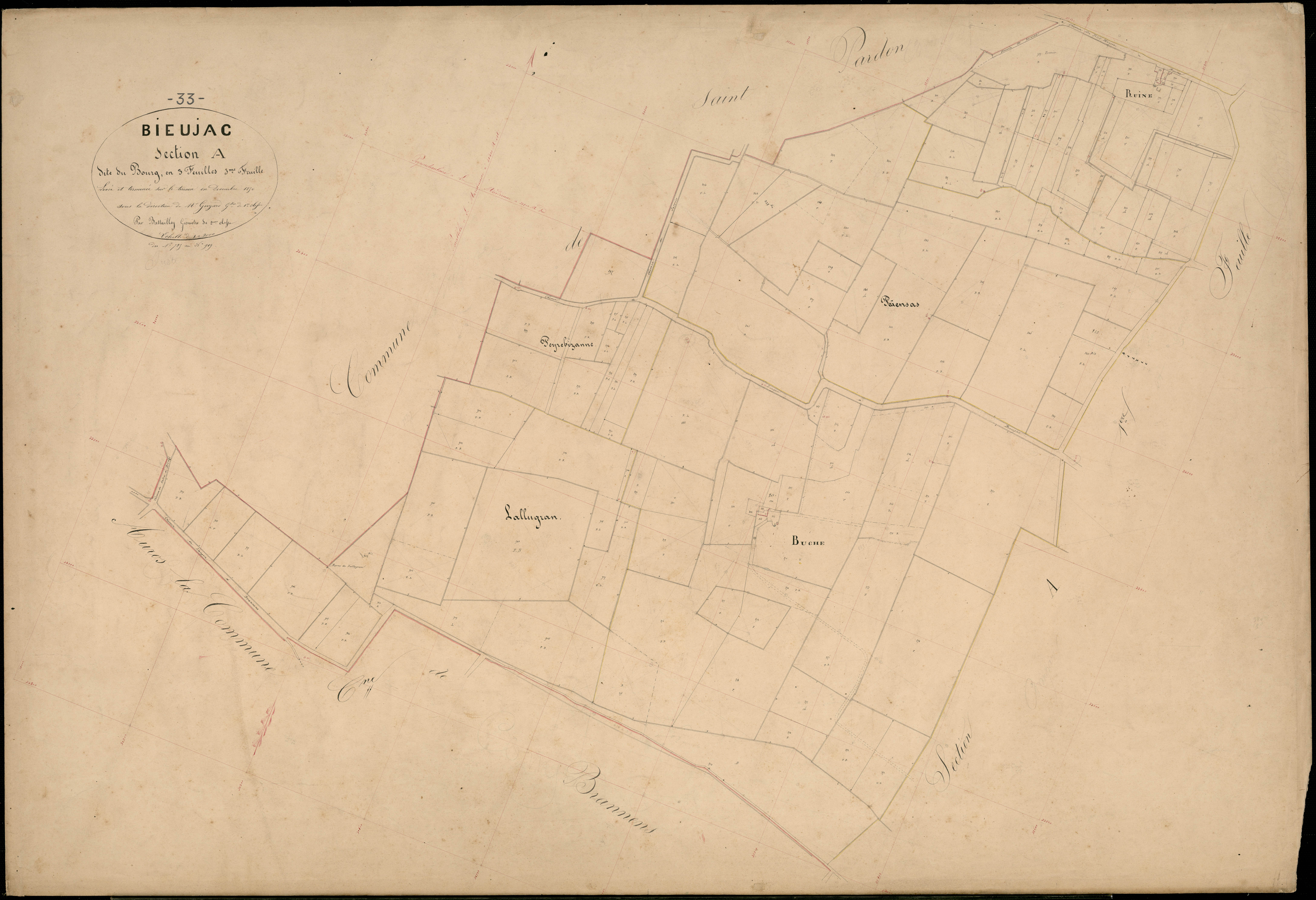 Bieujac - -Section A feuille 3 : Le Bourg