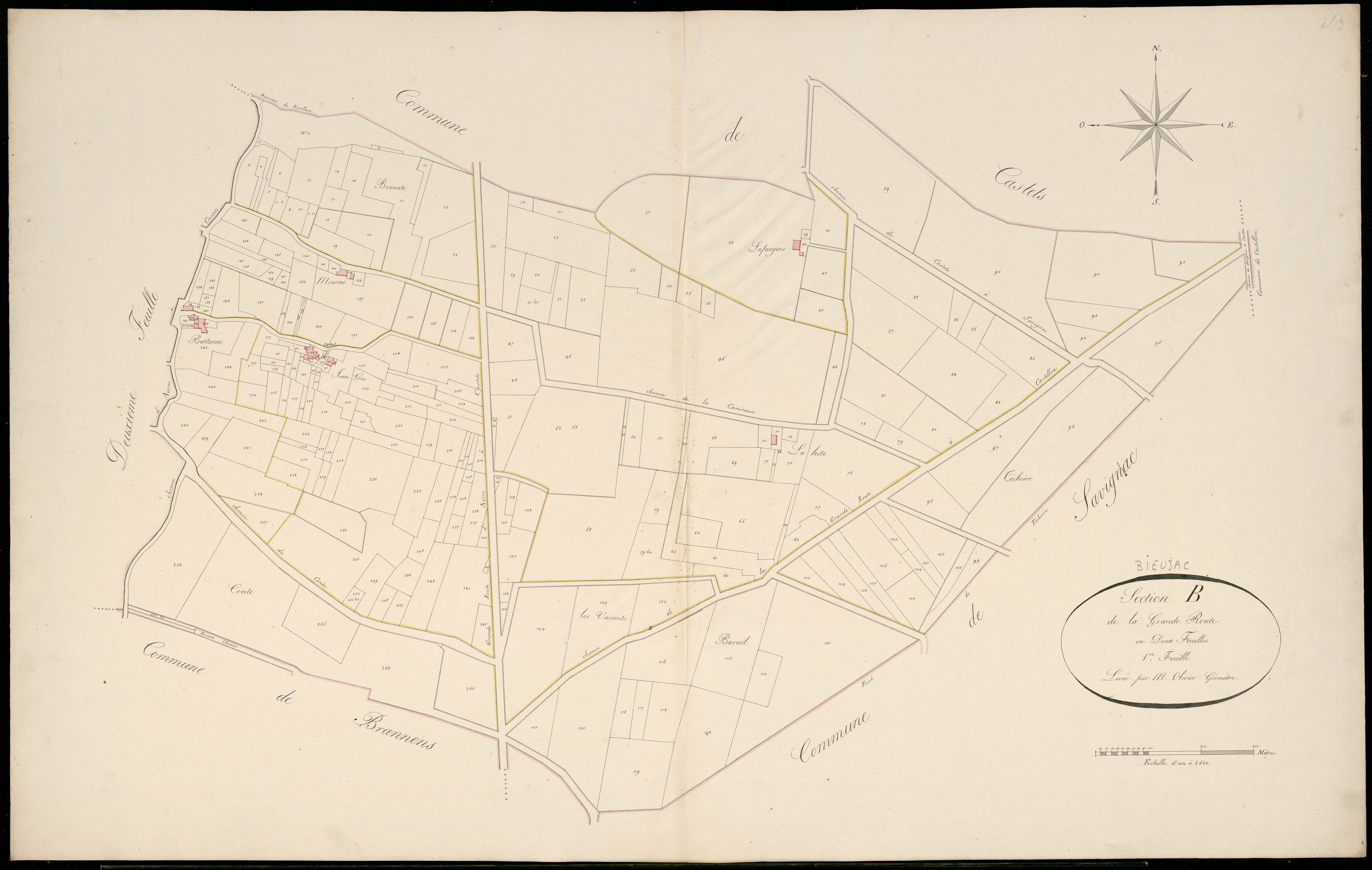 Bieujac - -Section B feuille 1 : La Grande-Route