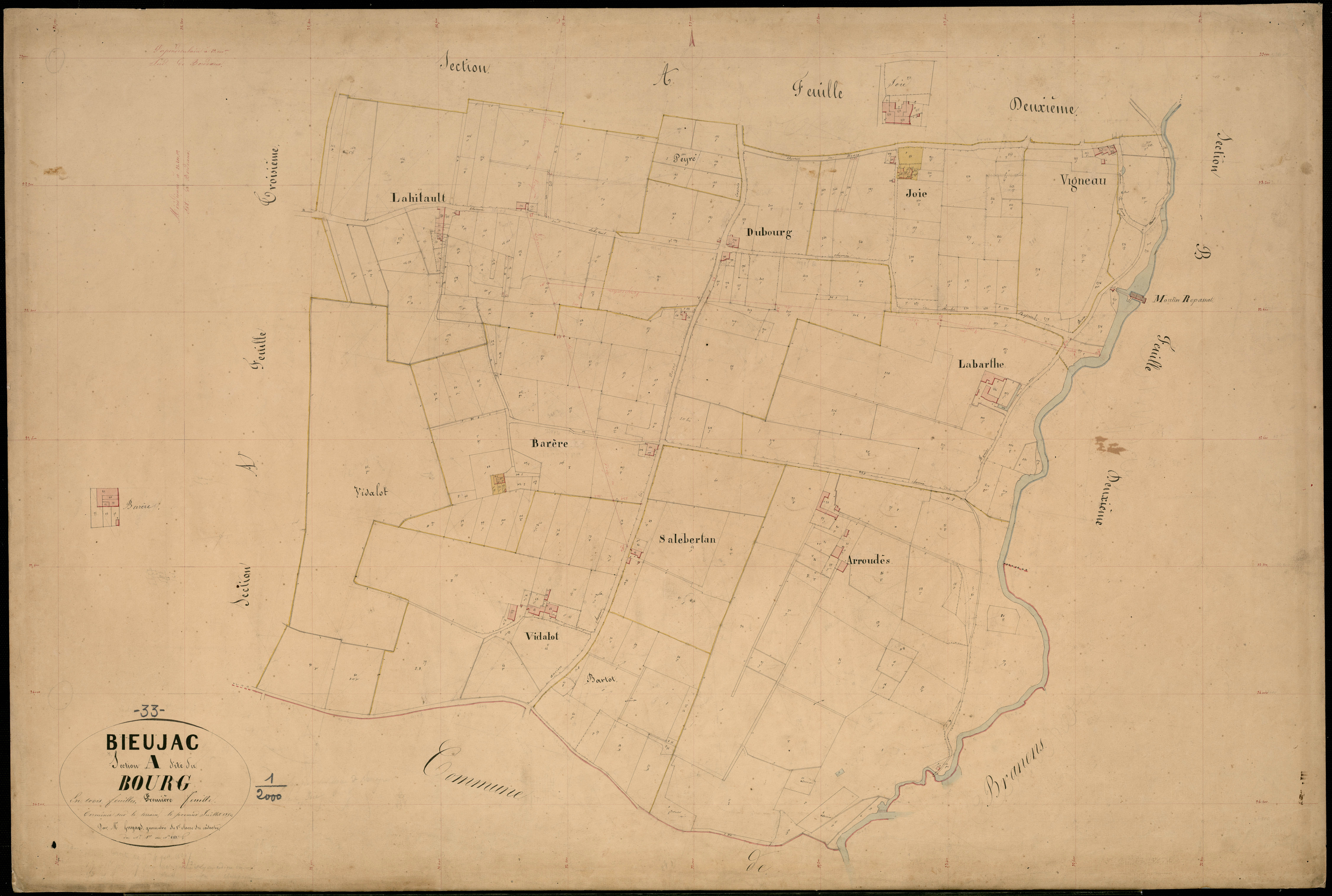 Bieujac - -Section A feuille 1 : Le Bourg