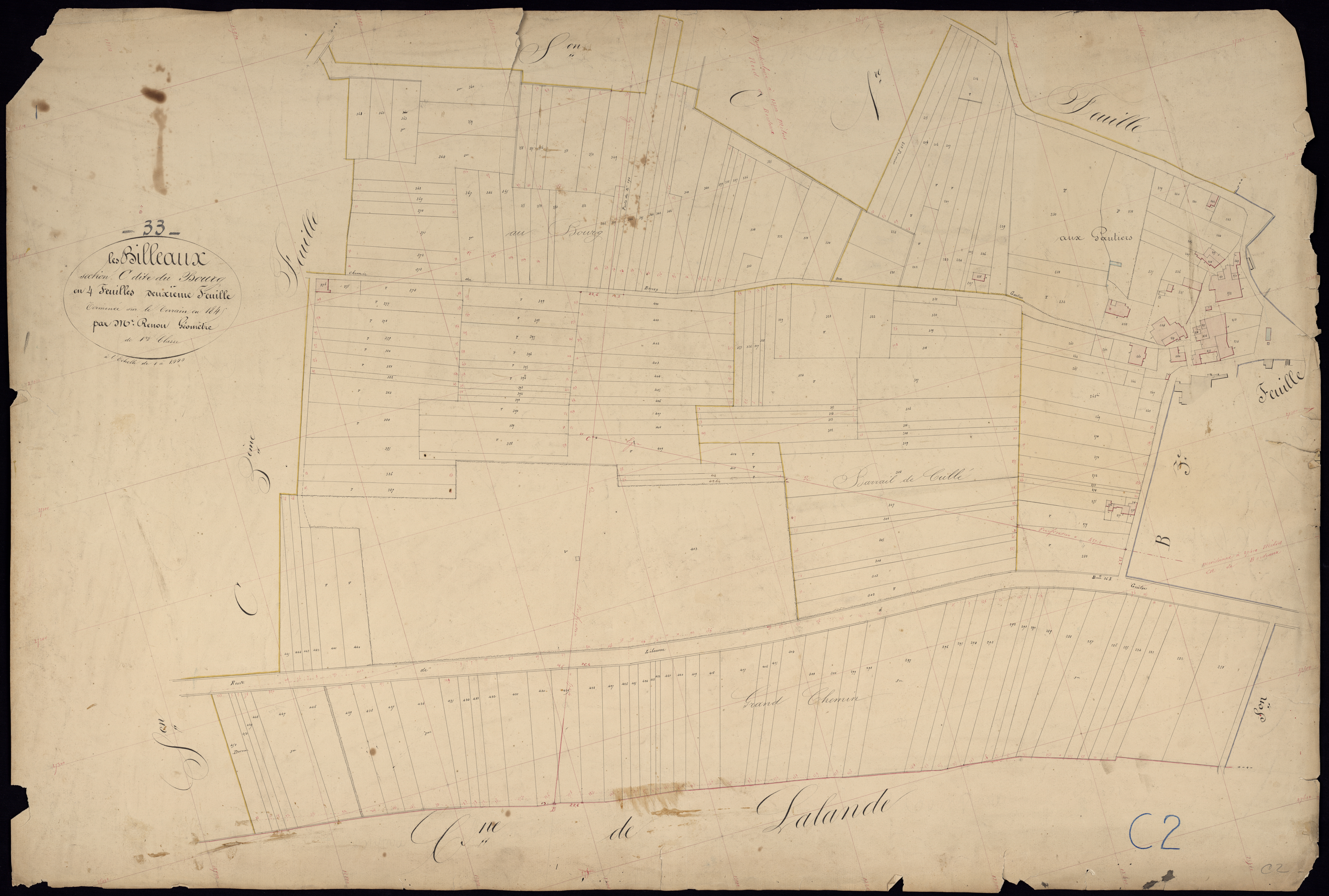Billaux - -Section C feuille 2 : Le Bourg