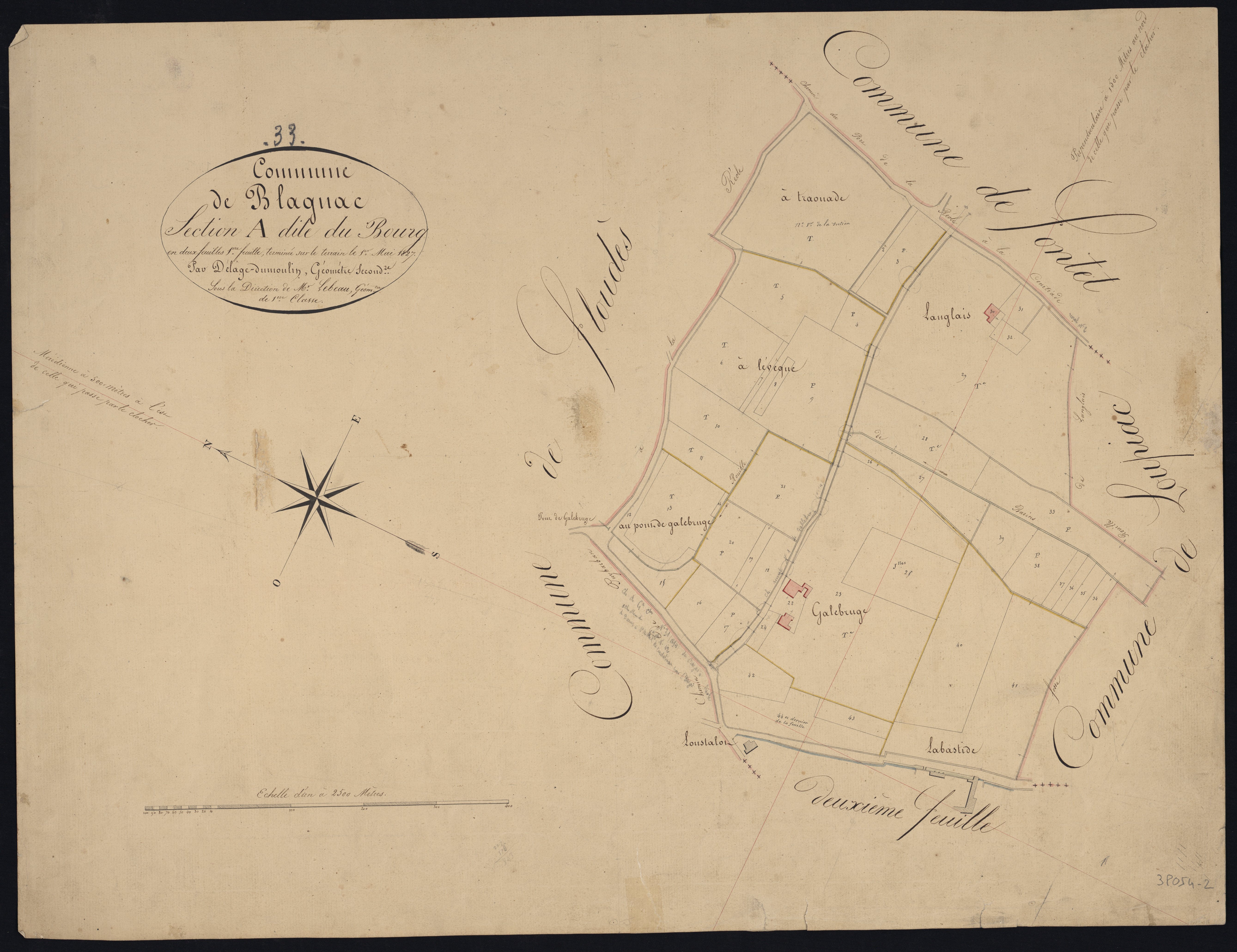 Blaignac - -Section A feuille 1 : Le Bourg