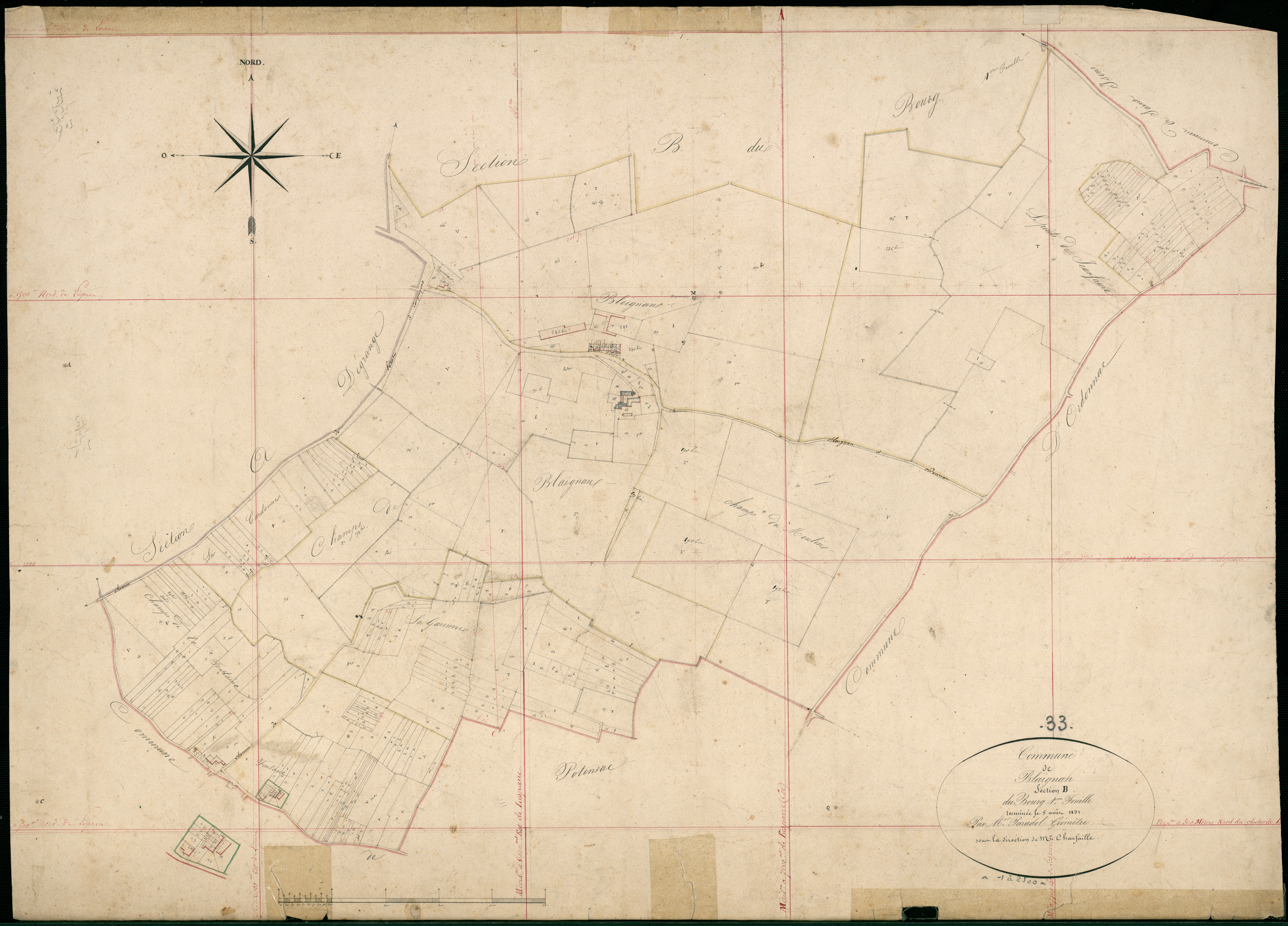 Blaignan - -Section B feuille 1 : Le Bourg