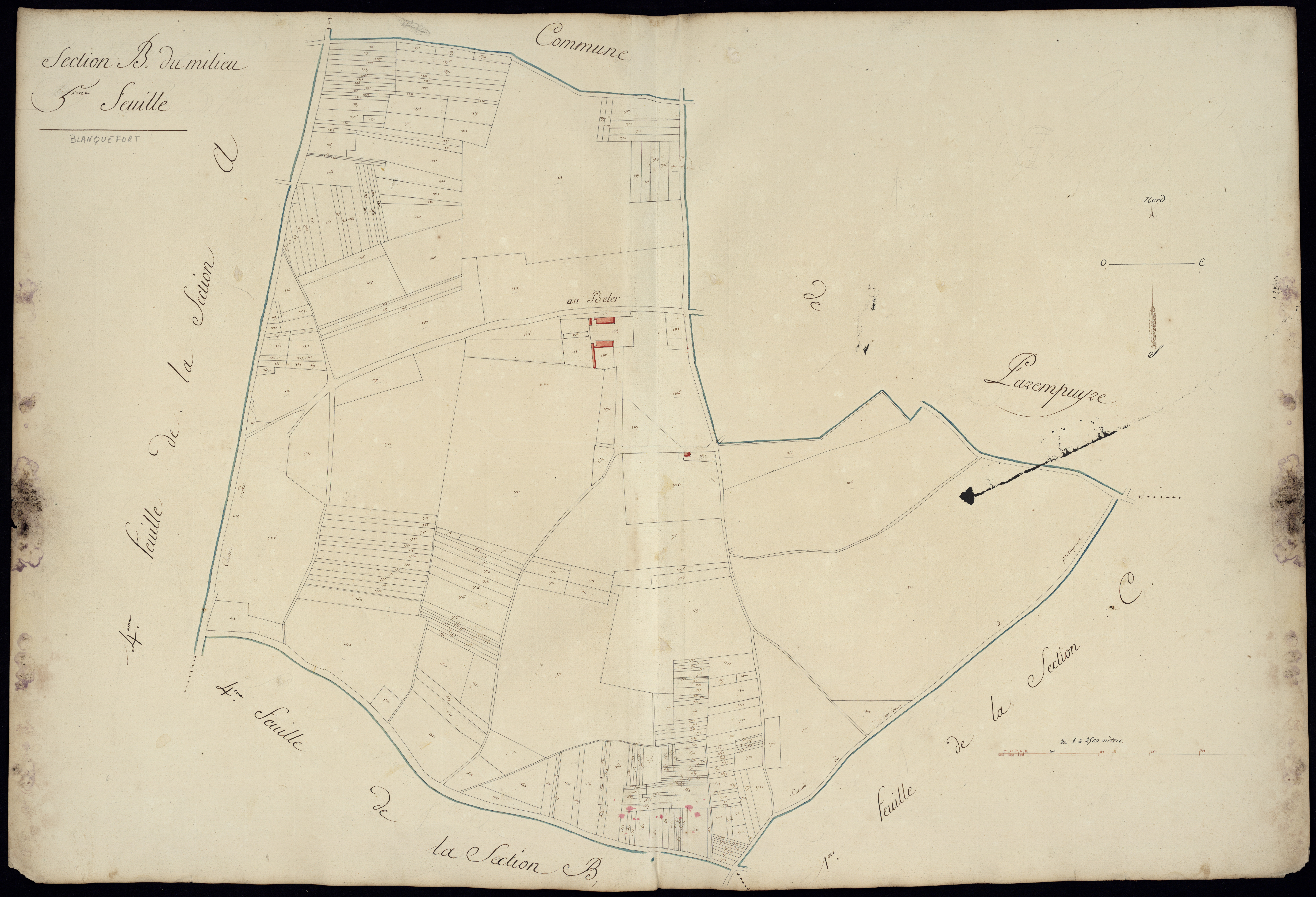 Blanquefort - -Section B feuille 5 : Le Milieu
