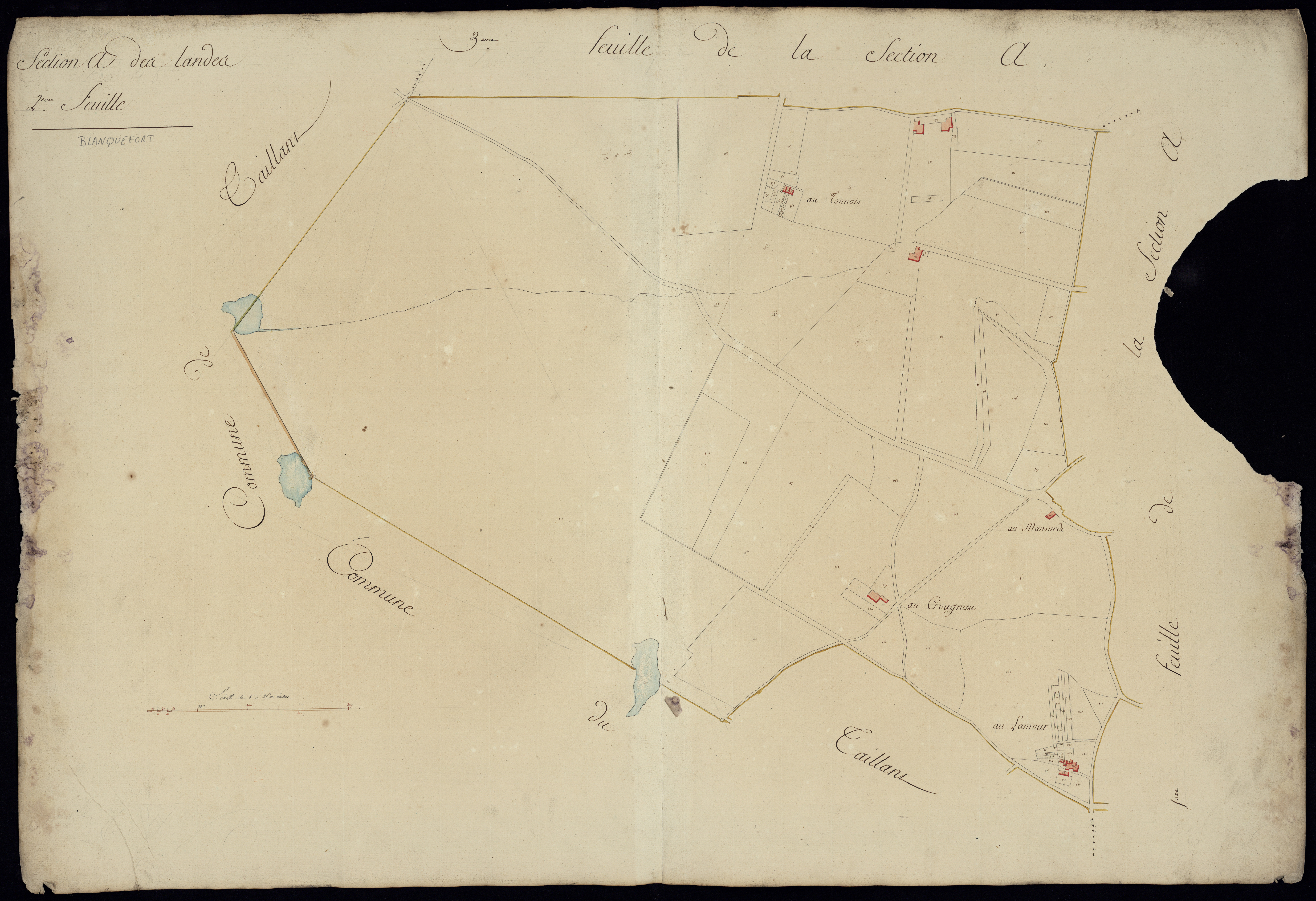 Blanquefort - -Section A feuille 2 : Les Landes