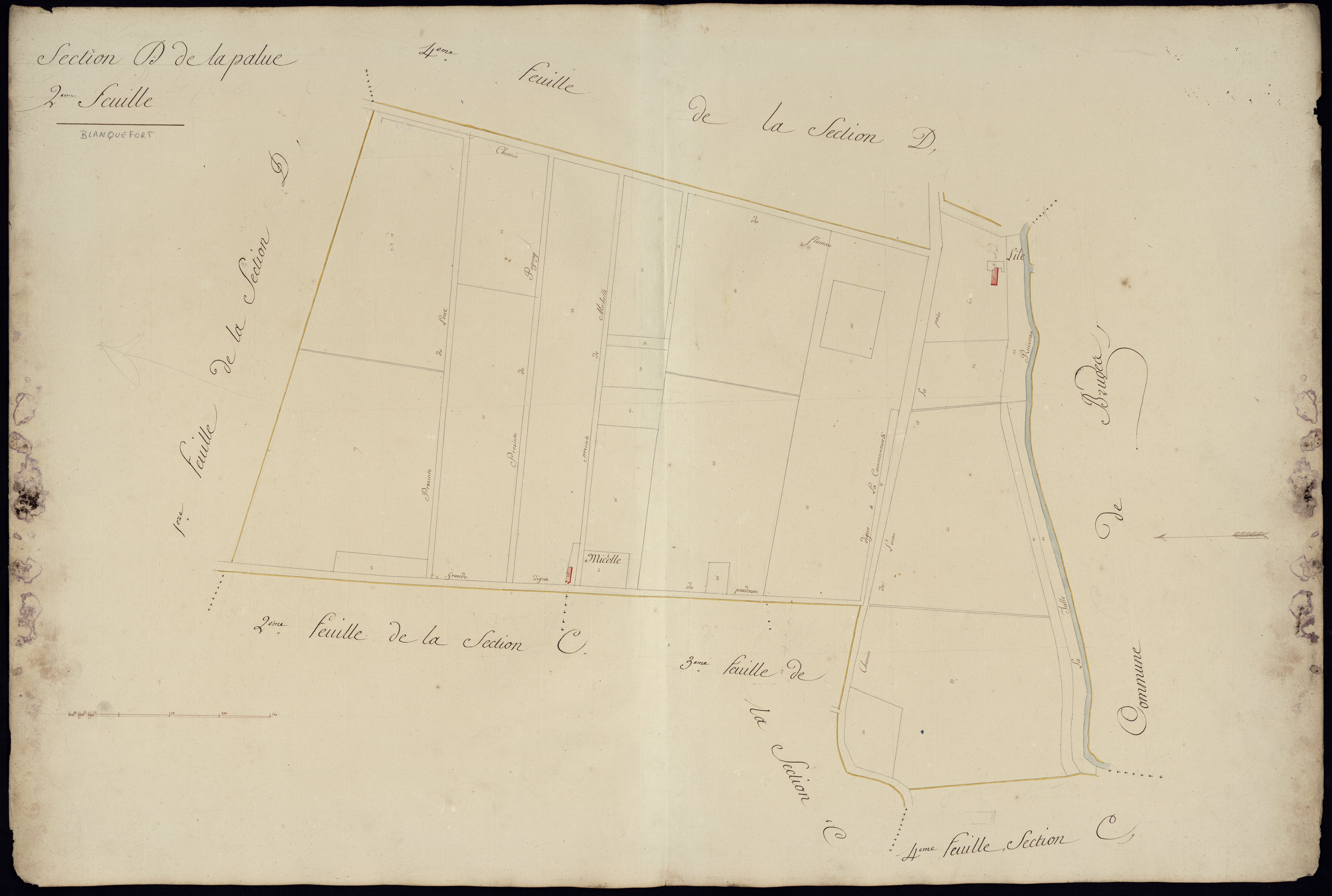 Blanquefort - -Section D feuille 2 : La Palue