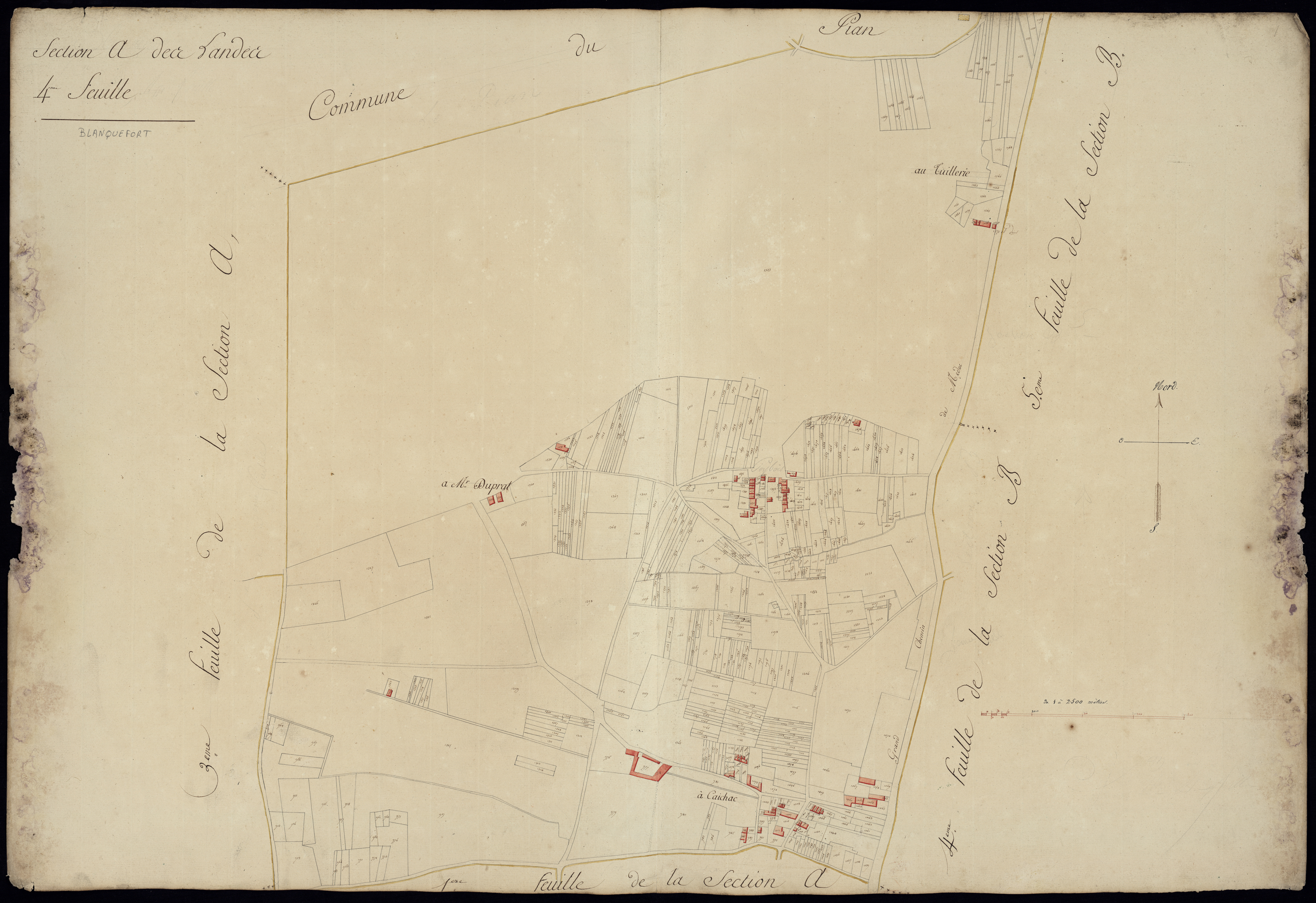 Blanquefort - -Section A feuille 4 : Les Landes