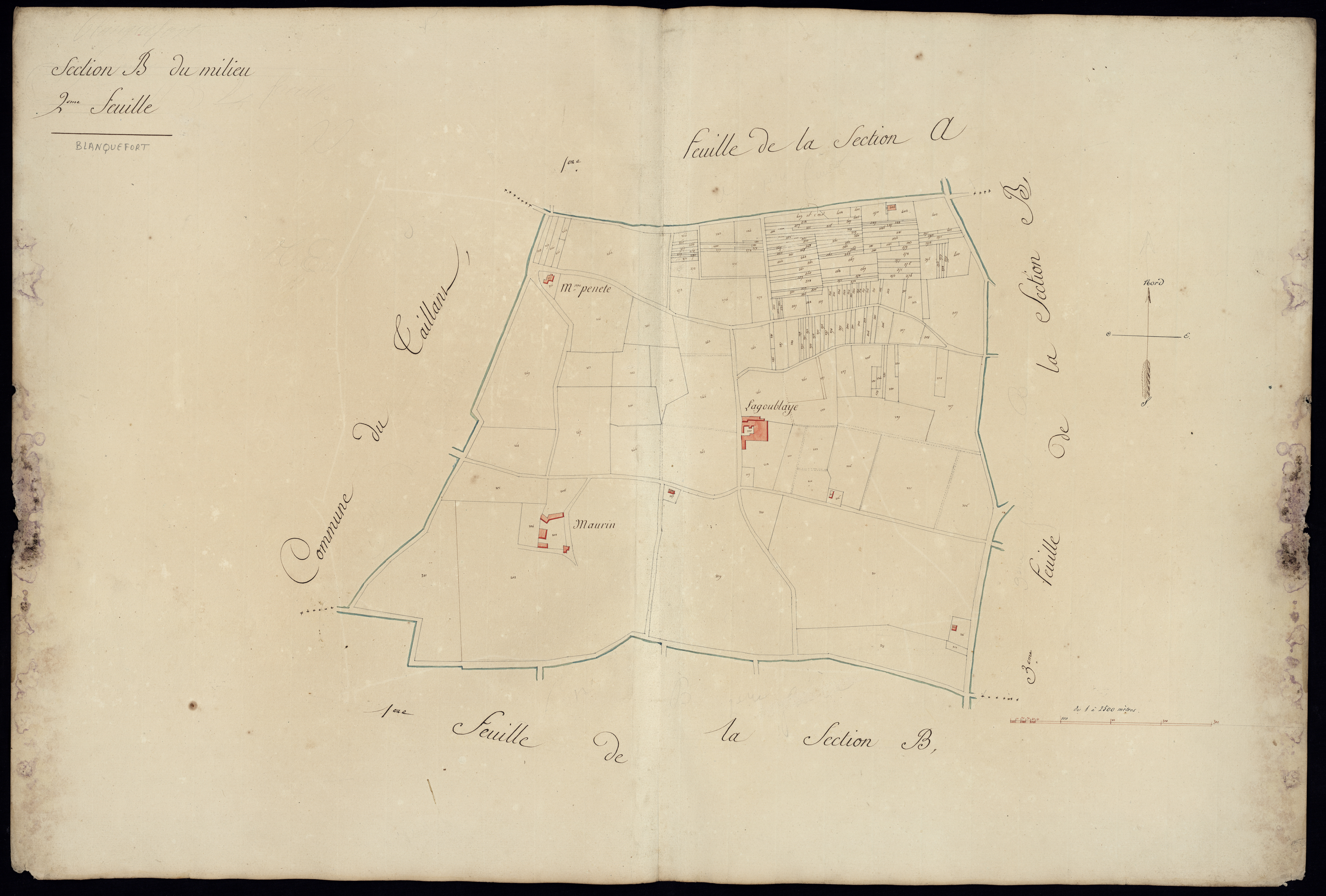 Blanquefort - -Section B feuille 2 : Le Milieu