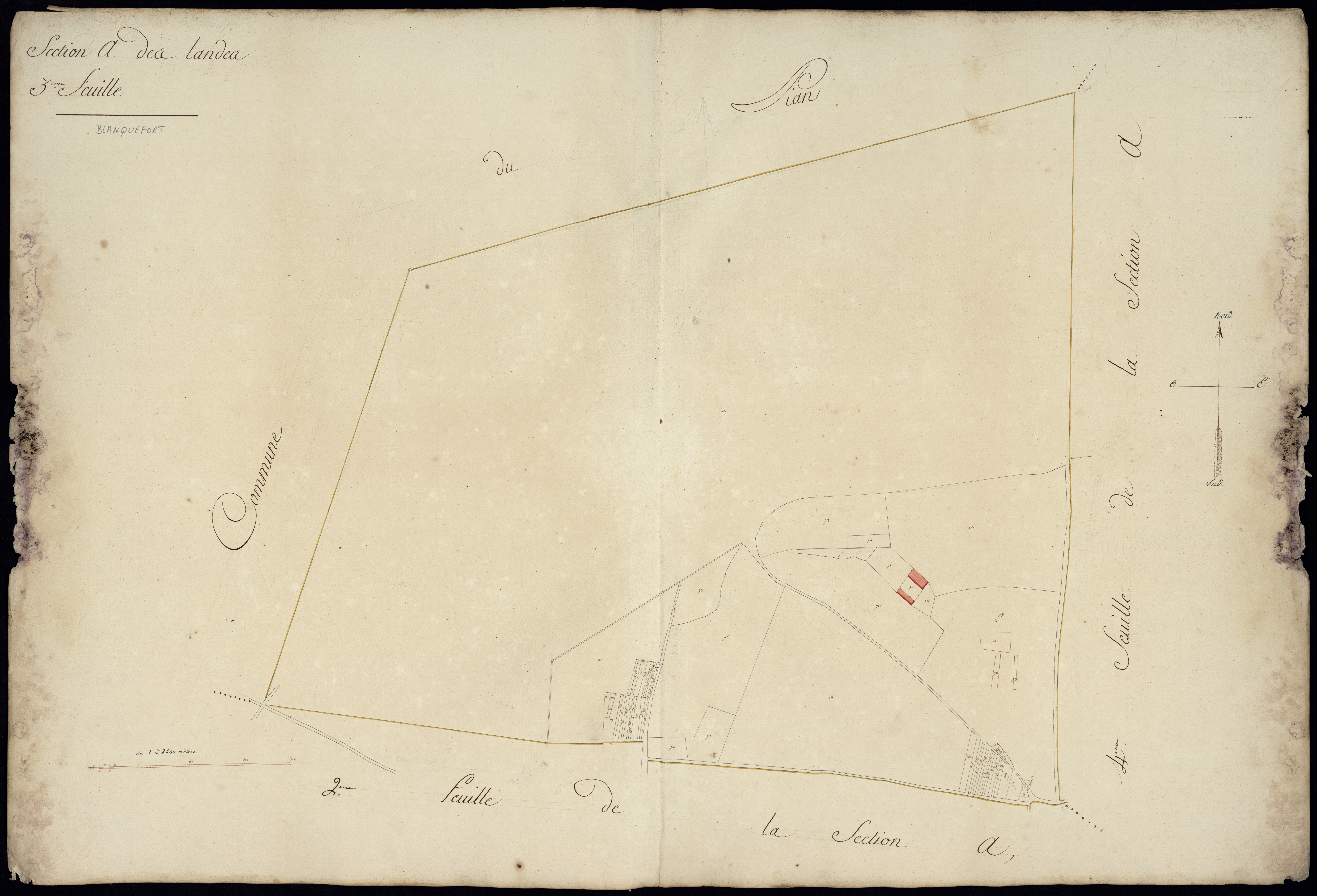 Blanquefort - -Section A feuille 3 : Les Landes