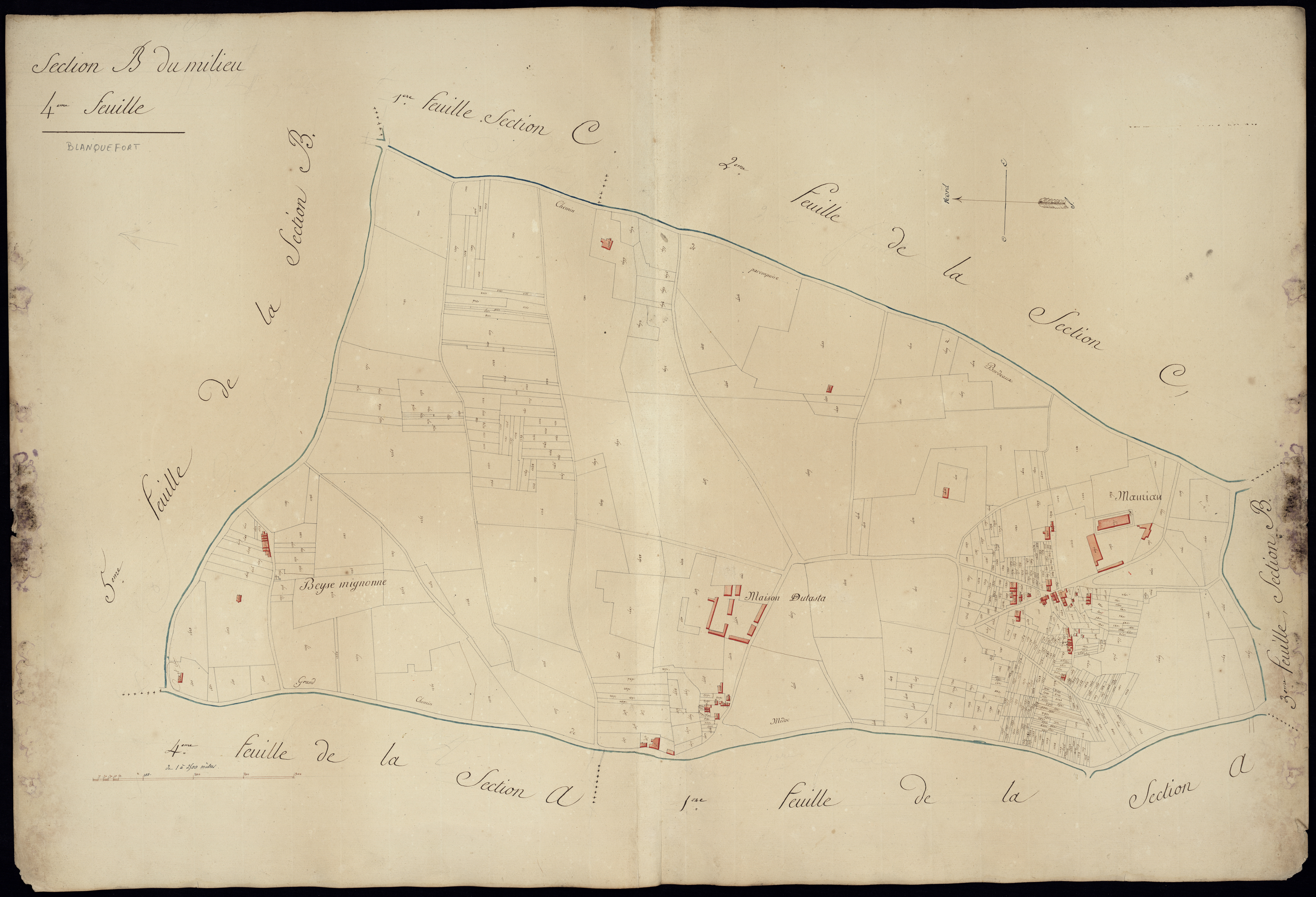 Blanquefort - -Section B feuille 4 : Le Milieu