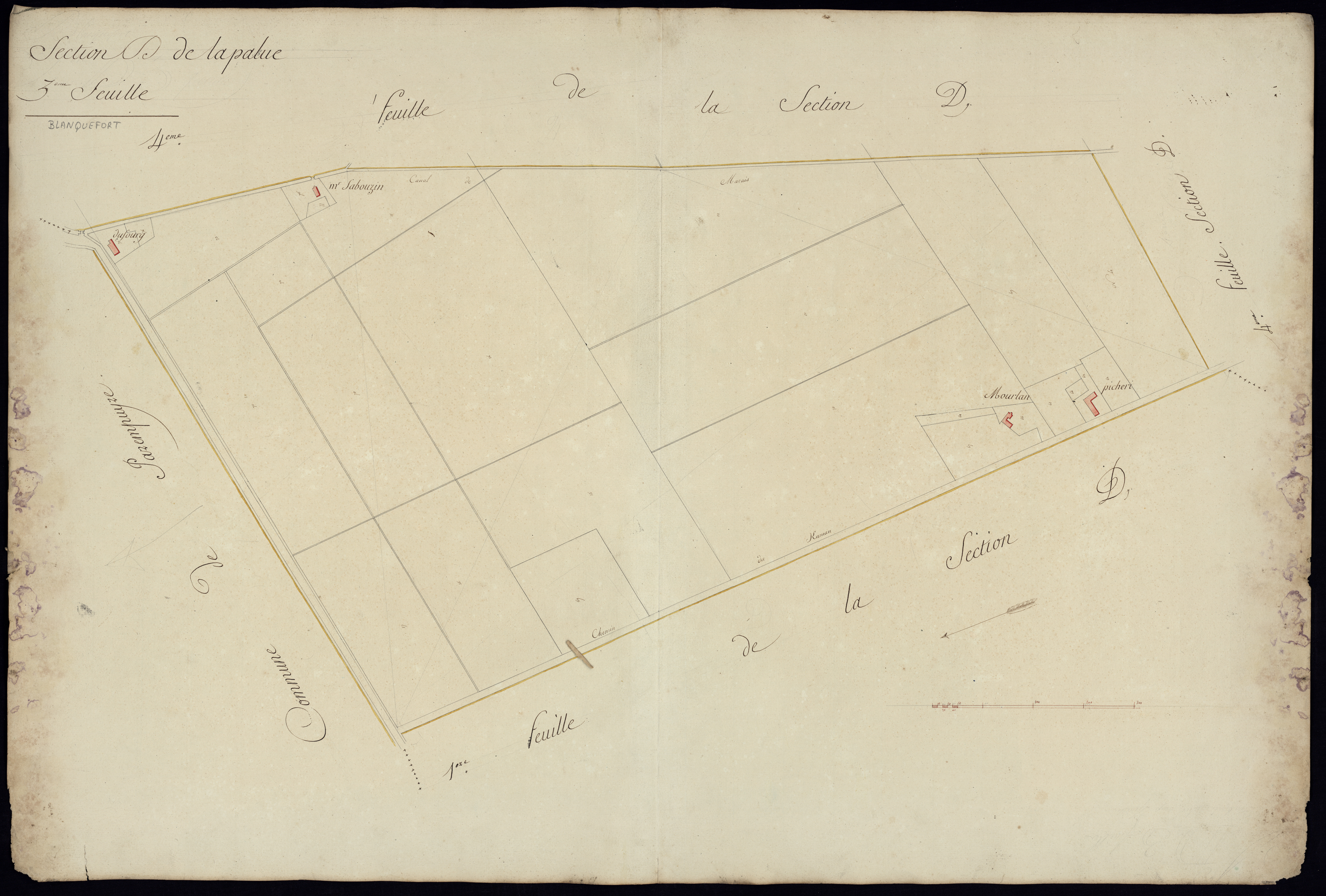Blanquefort - -Section D feuille 3 : La Palue