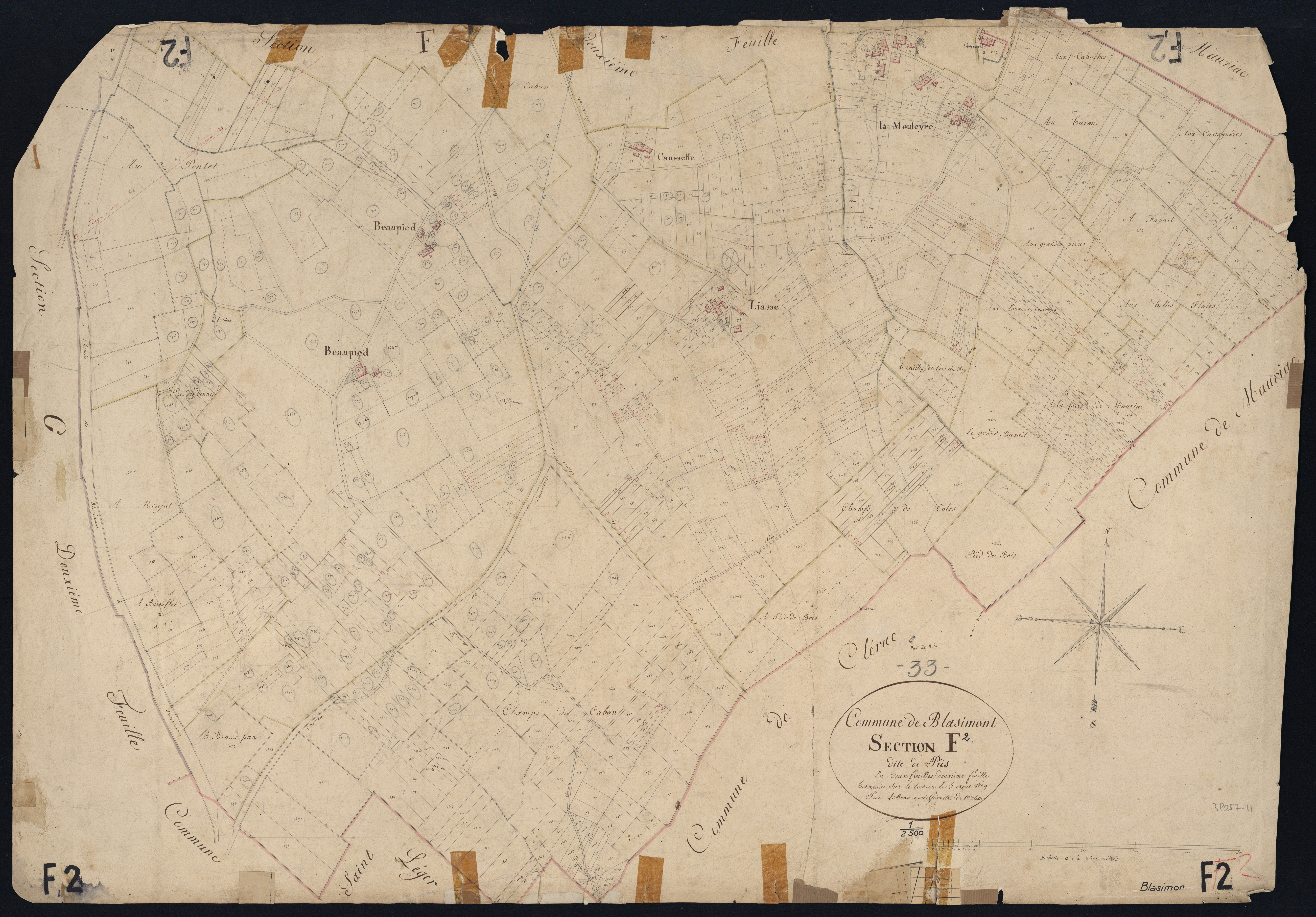 Blasimon - -Section F feuille 2 : Piis
