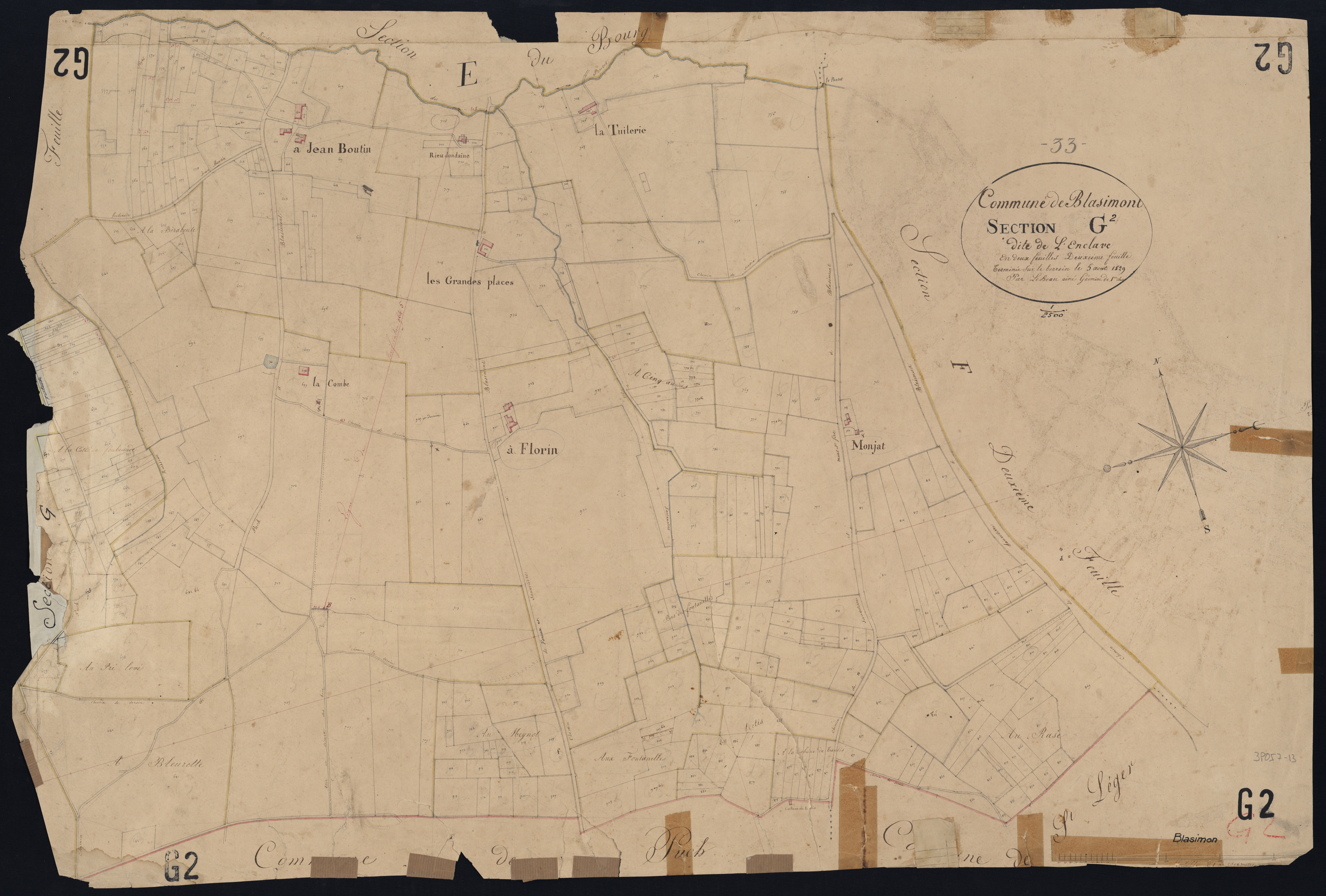Blasimon - -Section G feuille 2 : L'Enclave