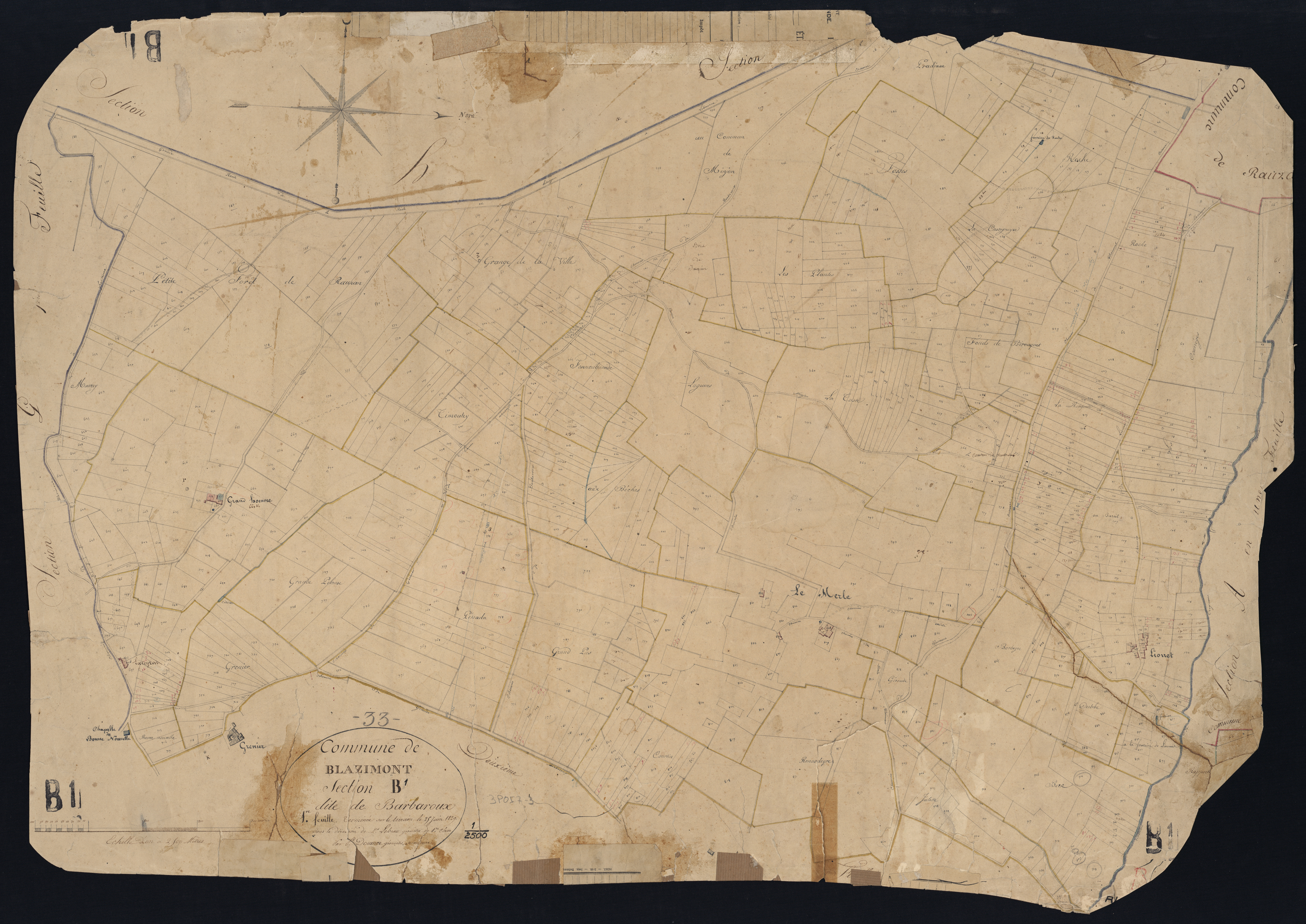 Blasimon - -Section B feuille 1 : Barbaroux