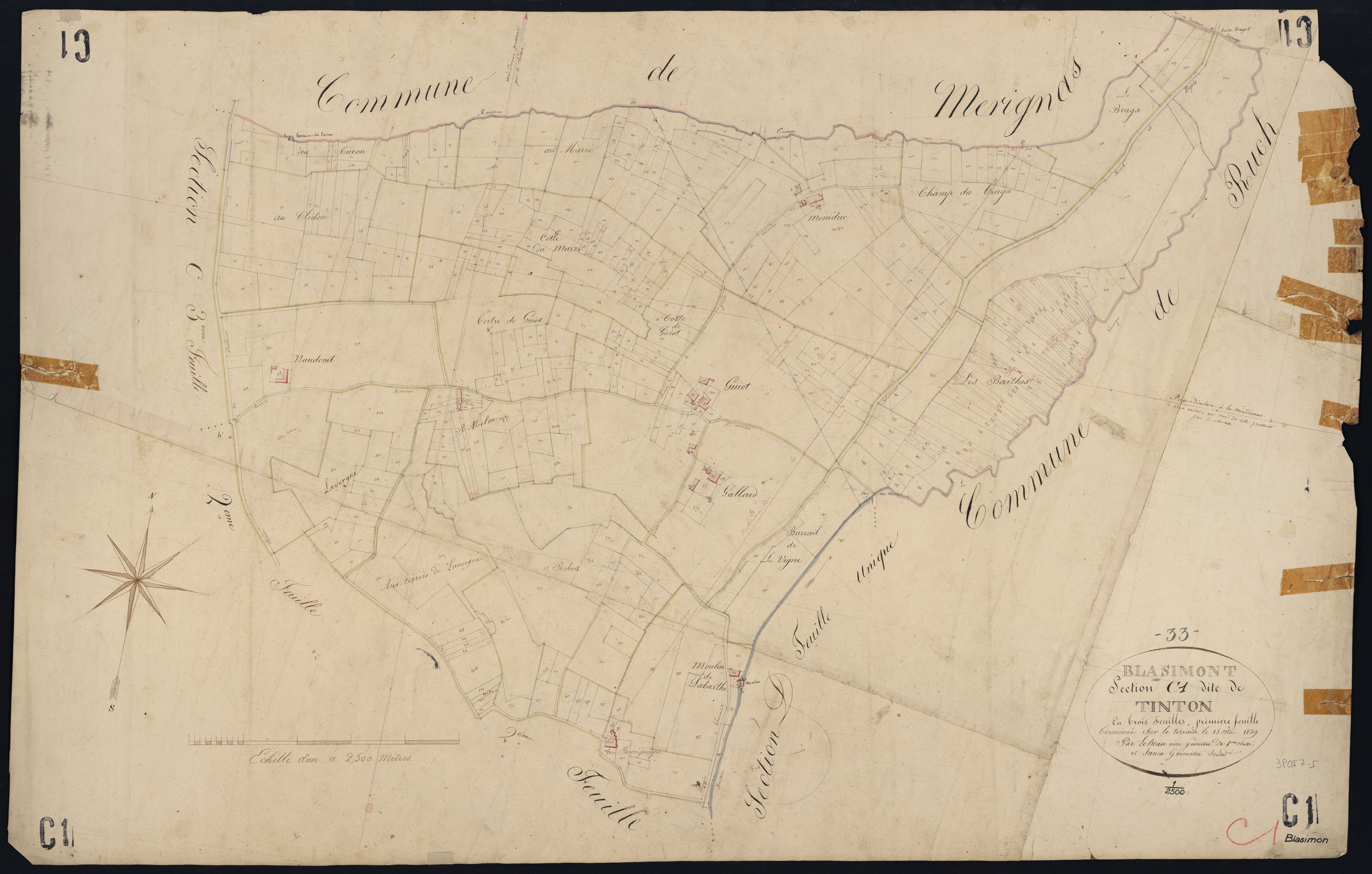 Blasimon - -Section C feuille 1 : Tinton