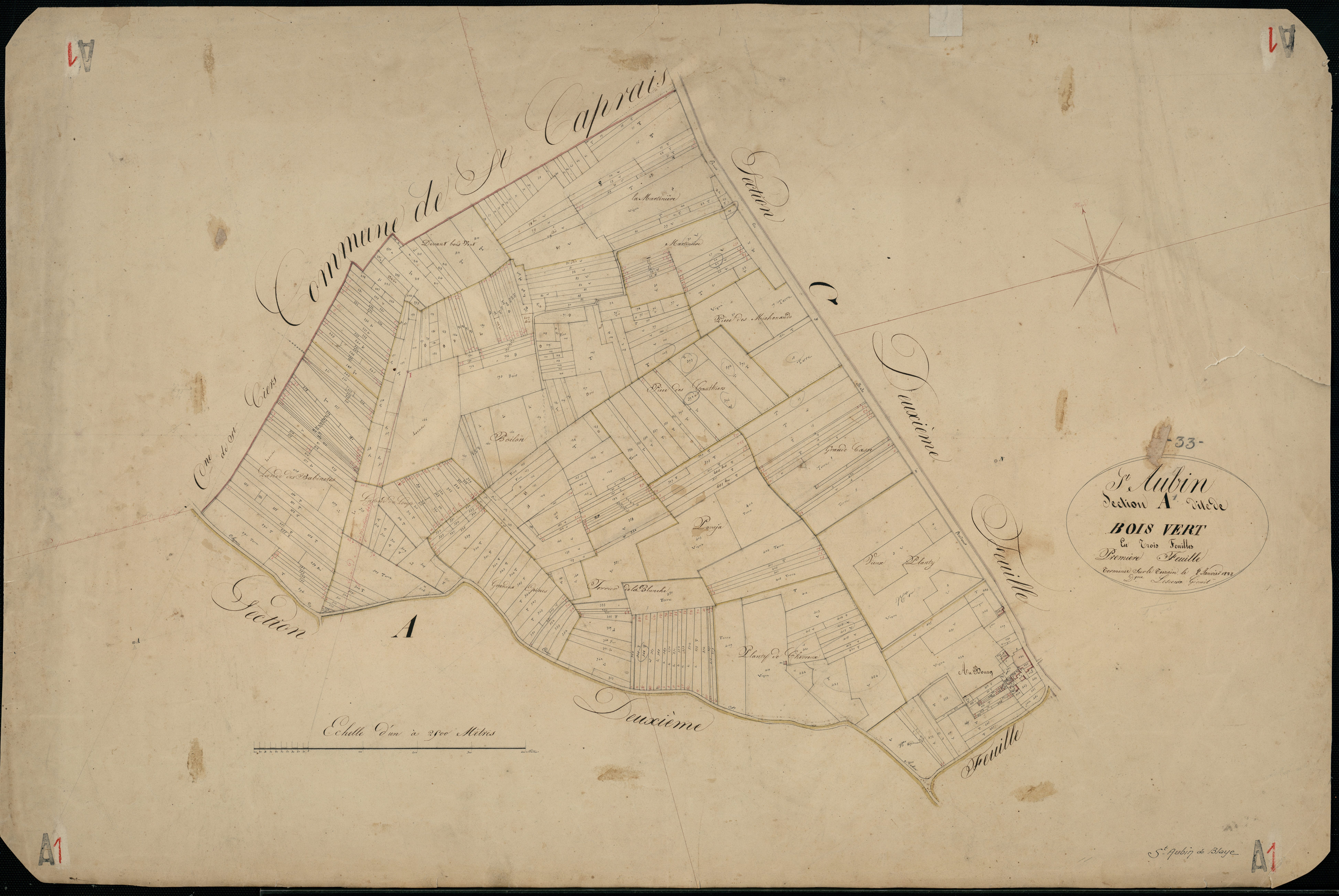 Blaye - -Section A feuille 1 : Bois-Vert