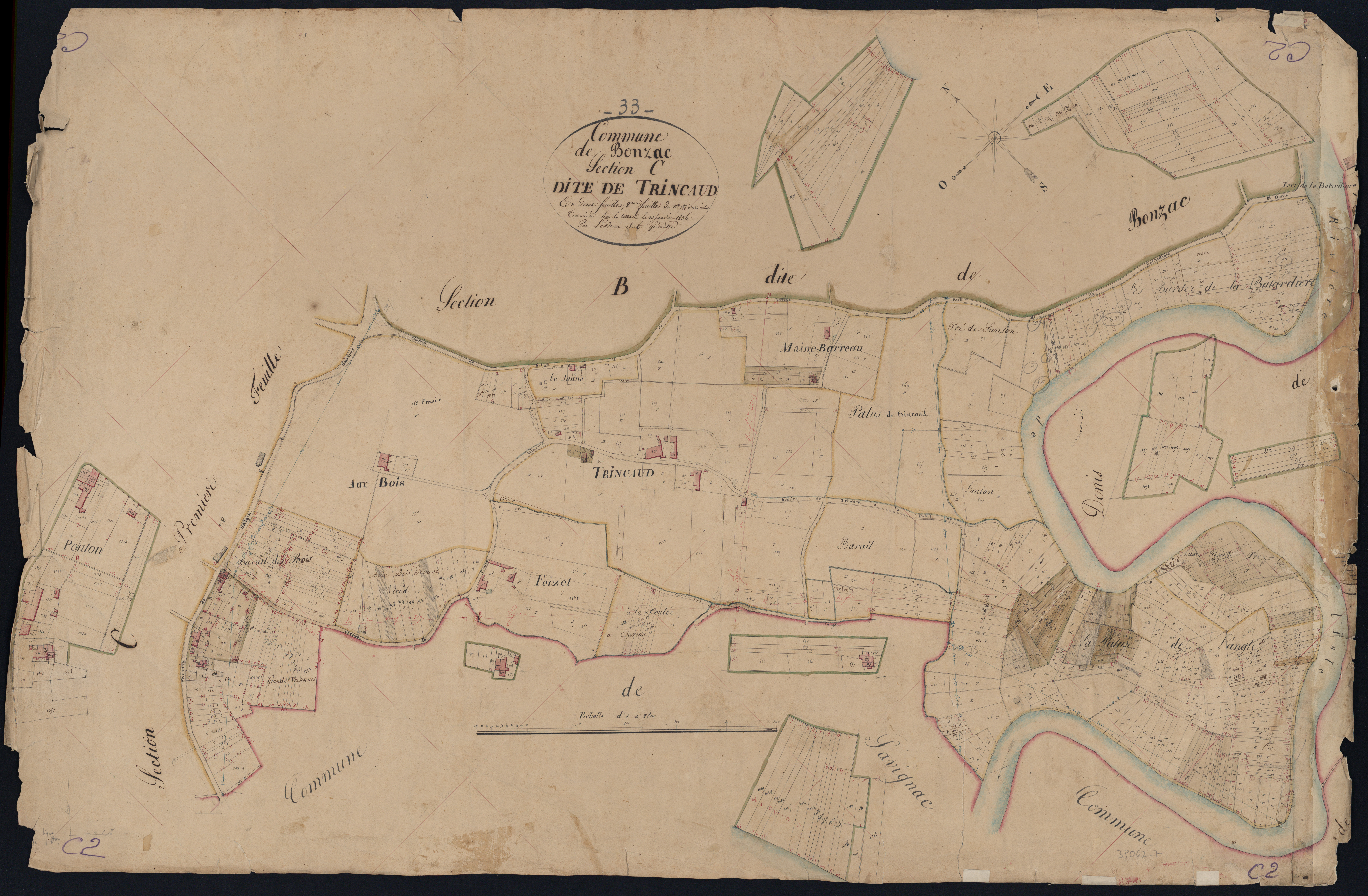 Bonzac - -Section C feuille 2 : Trincaud