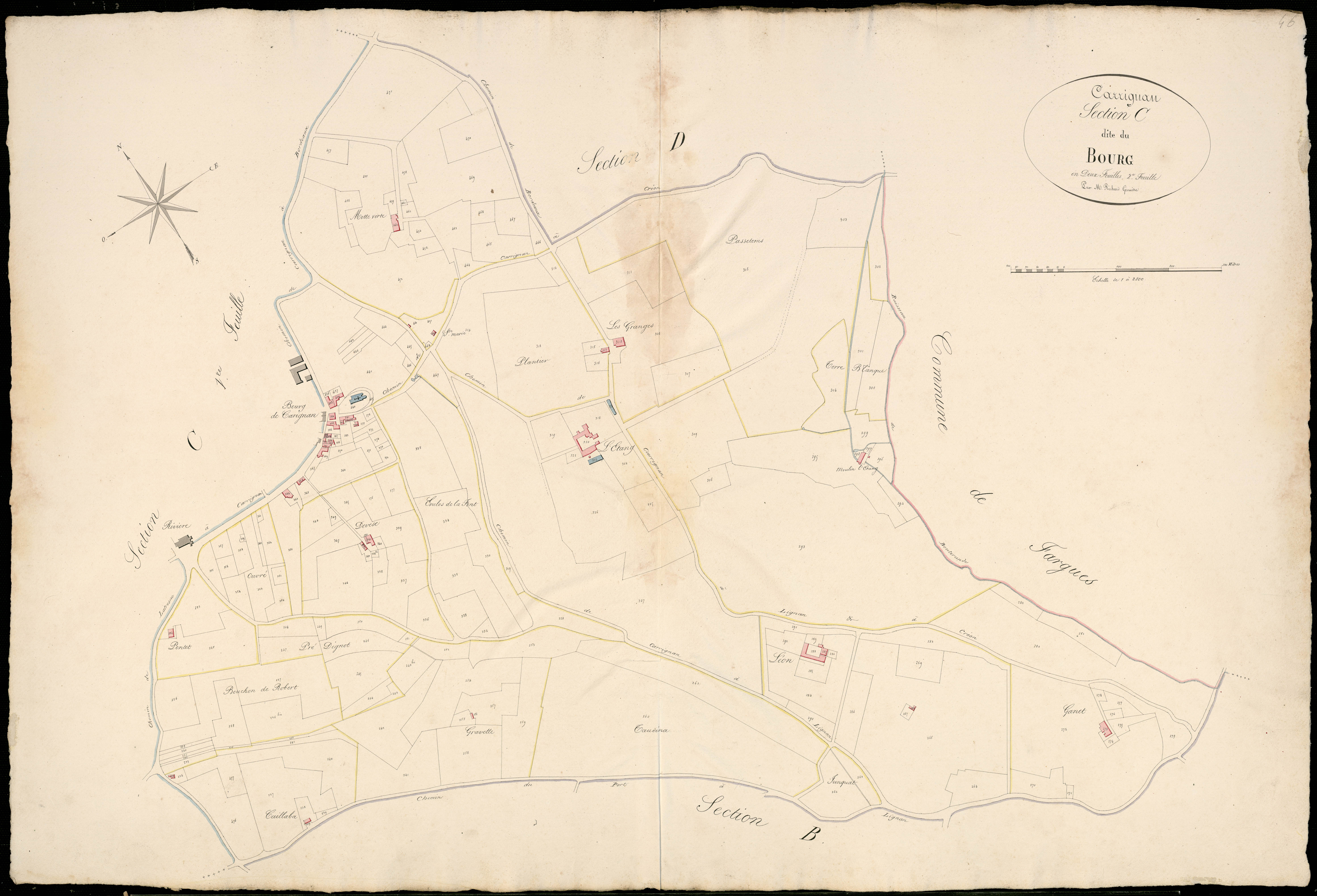 Bordeaux - -Section C feuille 2 : Le Bourg