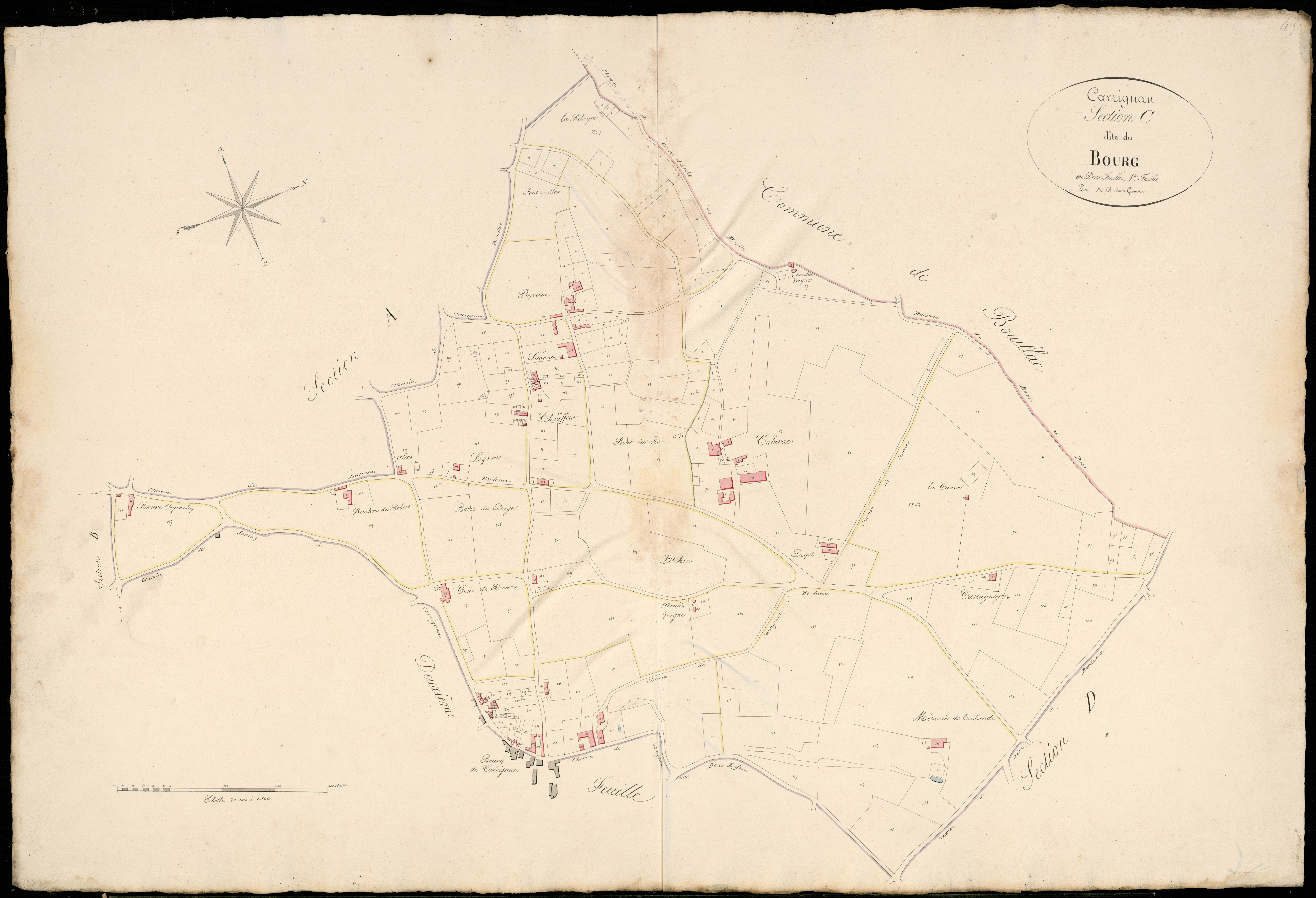 Bordeaux - -Section C feuille 1 : Le Bourg