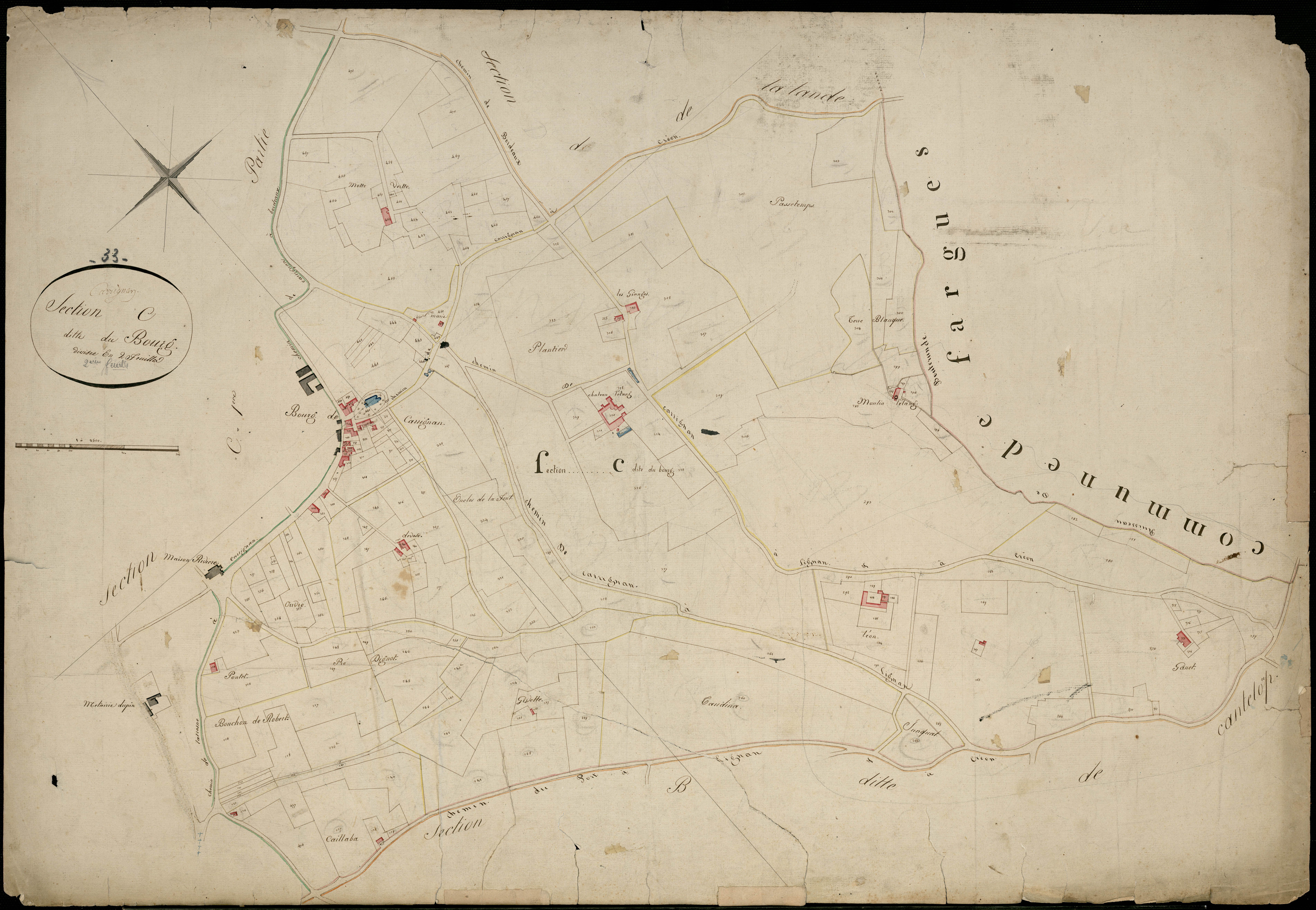 Bordeaux - -Section C feuille 2 : Le Bourg