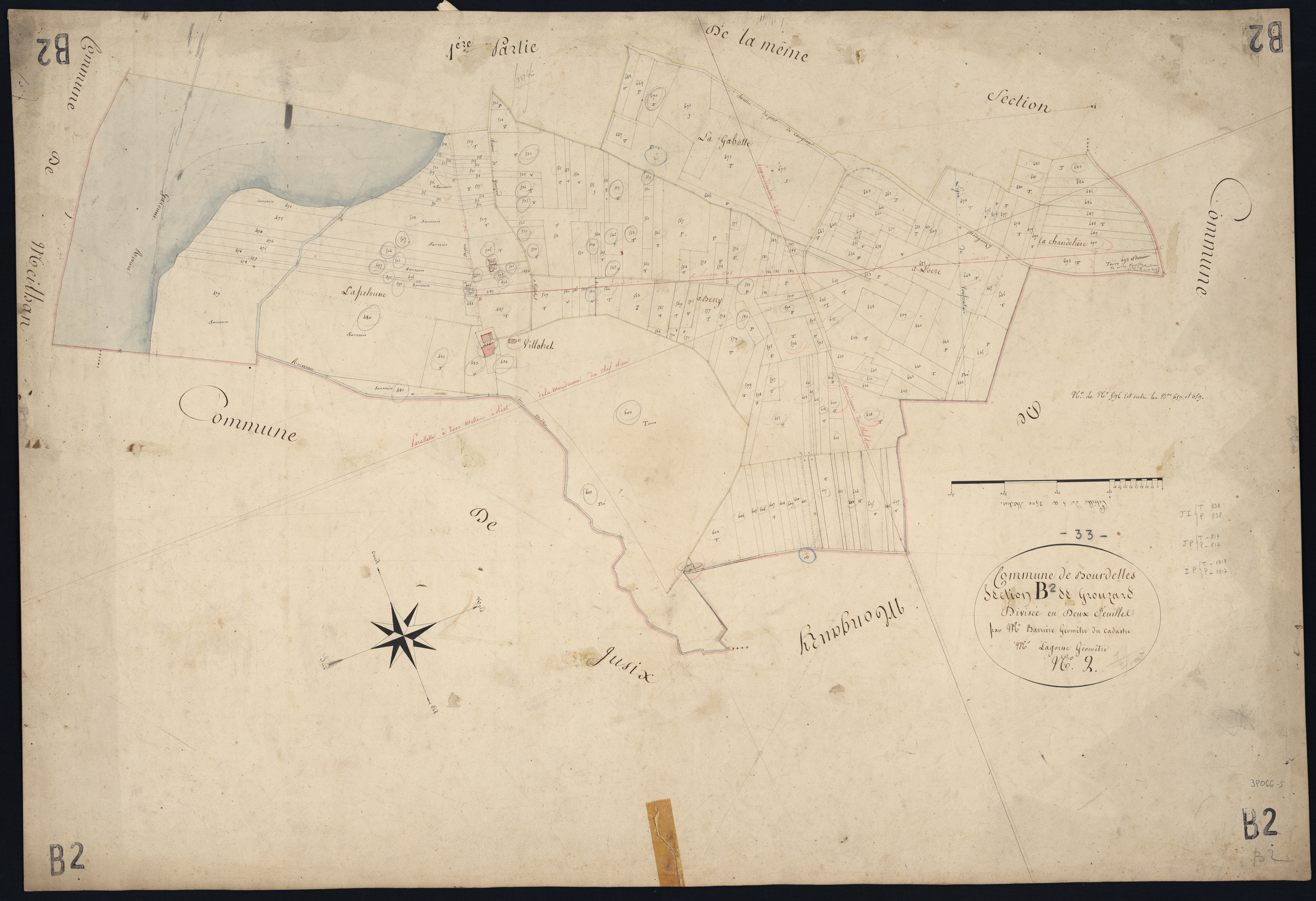 Bourdelles - -Section B feuille 2 : Grouzard