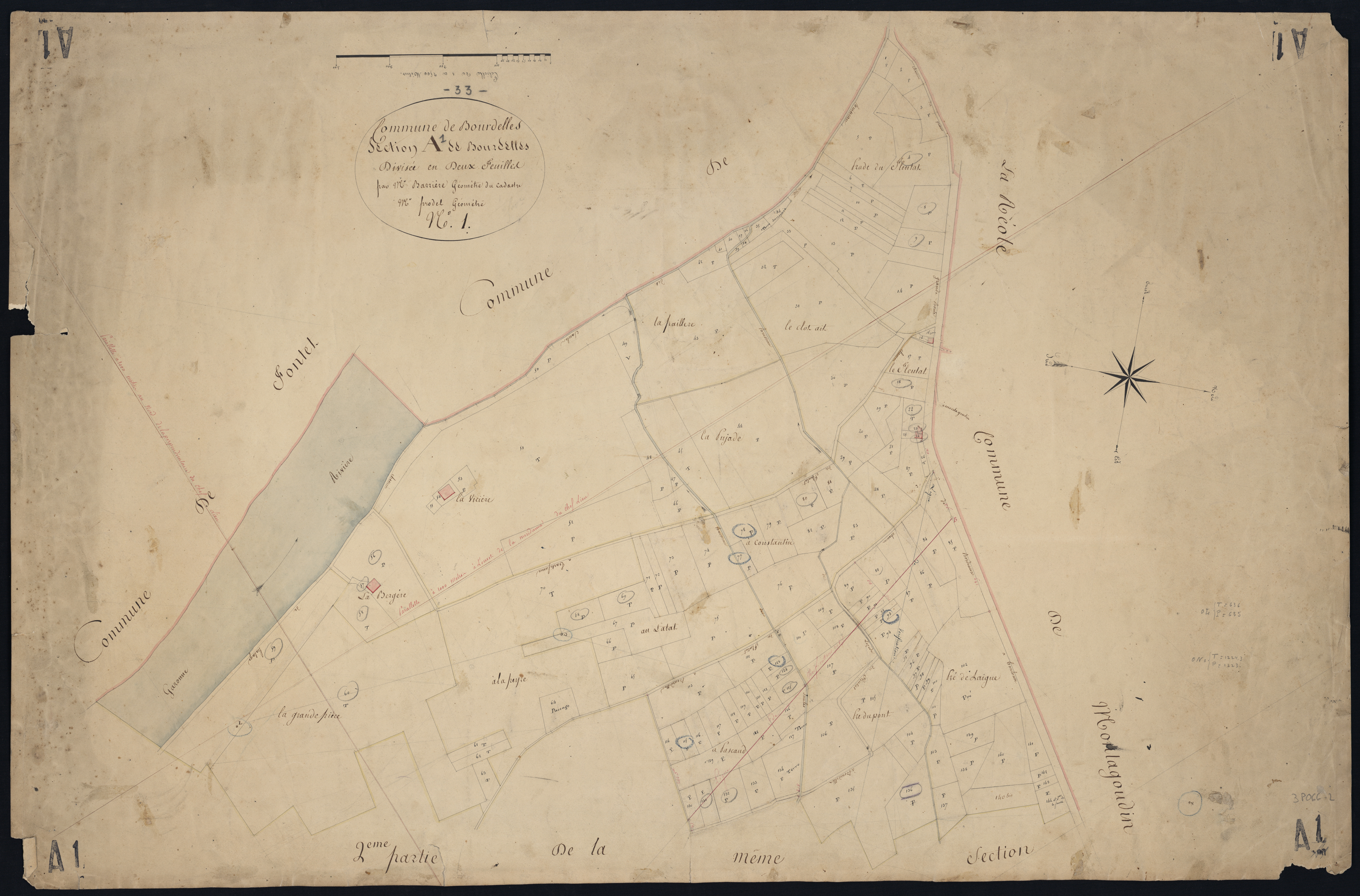 Bourdelles - -Section A feuille 1 : Bourdelles