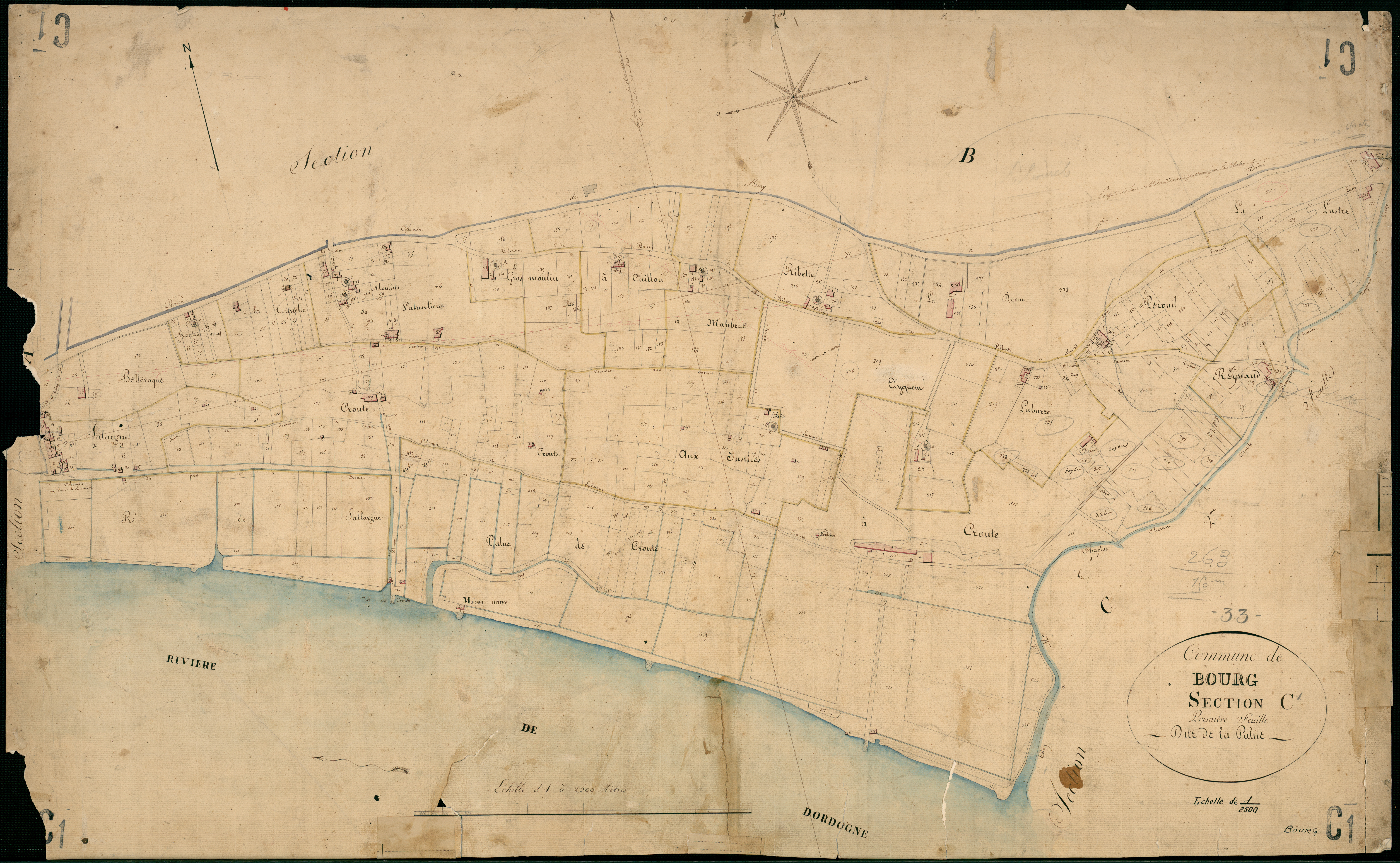 Bourg - -Section C feuille 1 : La Palus