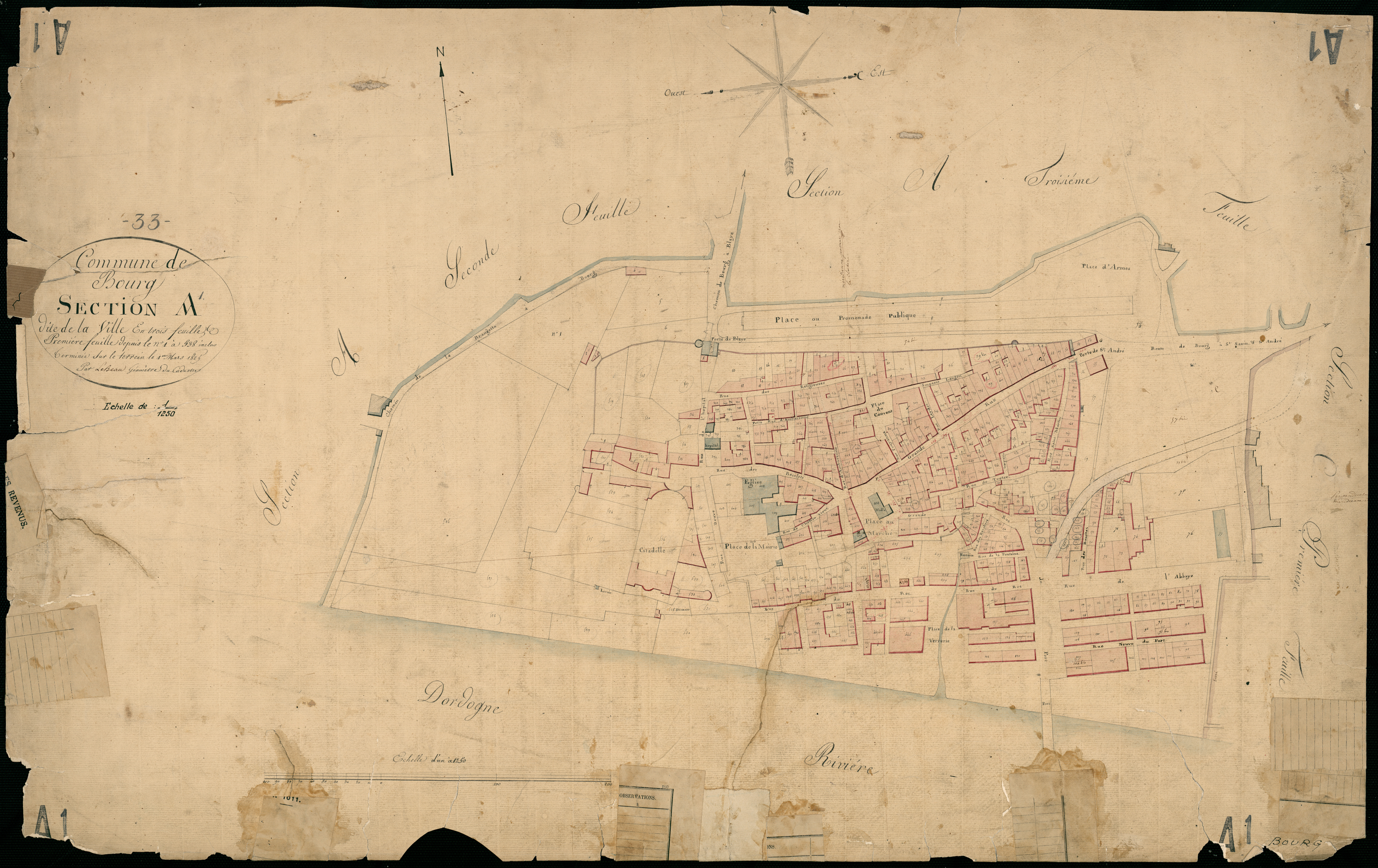 Bourg - -Section A feuille 1 : La Ville
