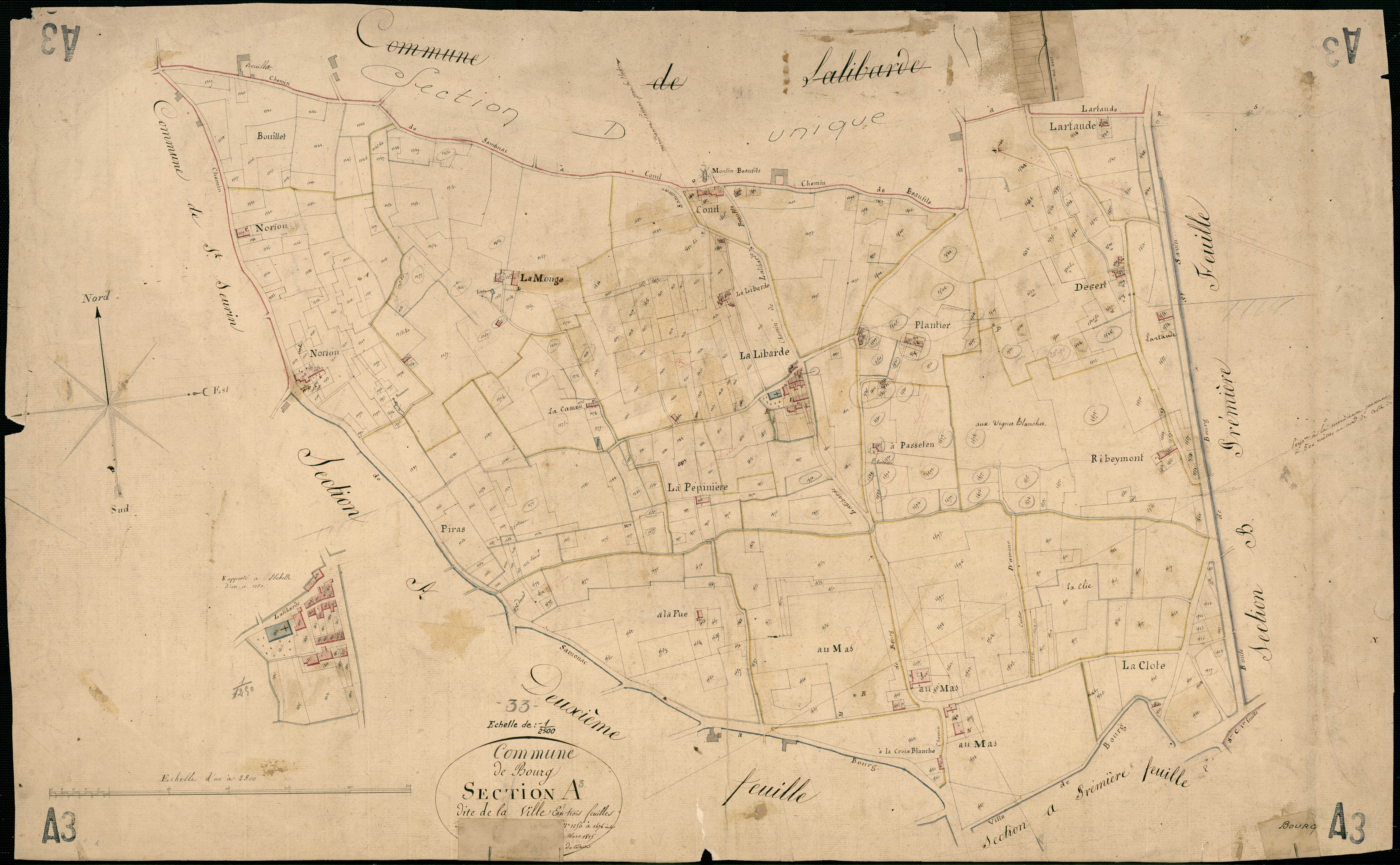 Bourg - -Section A feuille 3 : La Ville