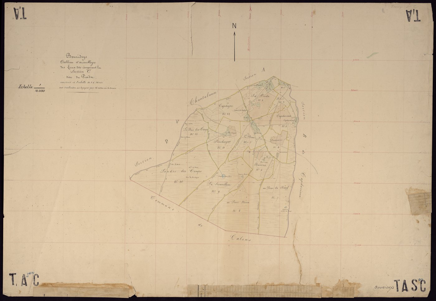 Bourideys - -Tableau d'assemblage section C : Piada et Brit