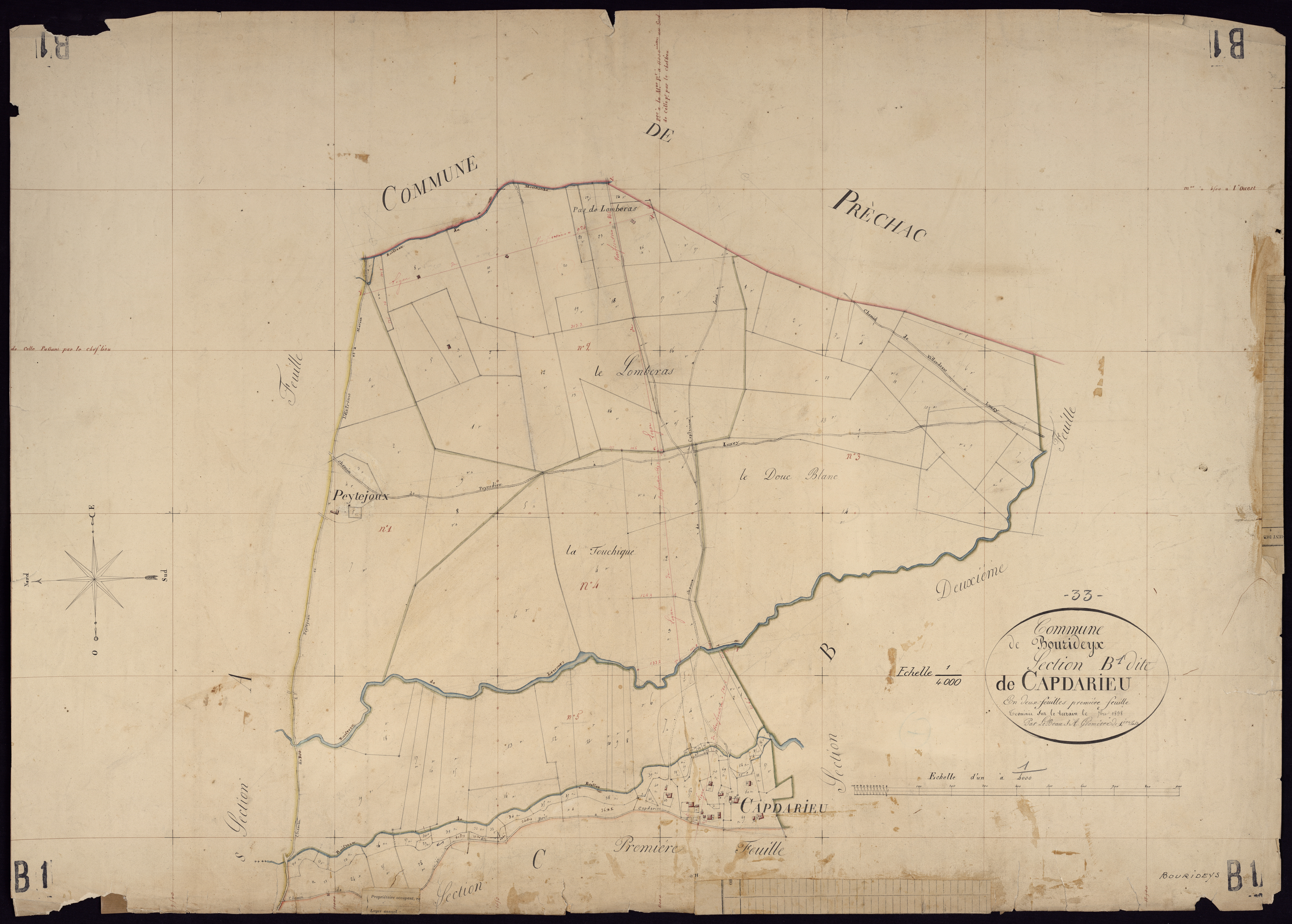 Bourideys - -Section B feuille 1 : Capdarieu