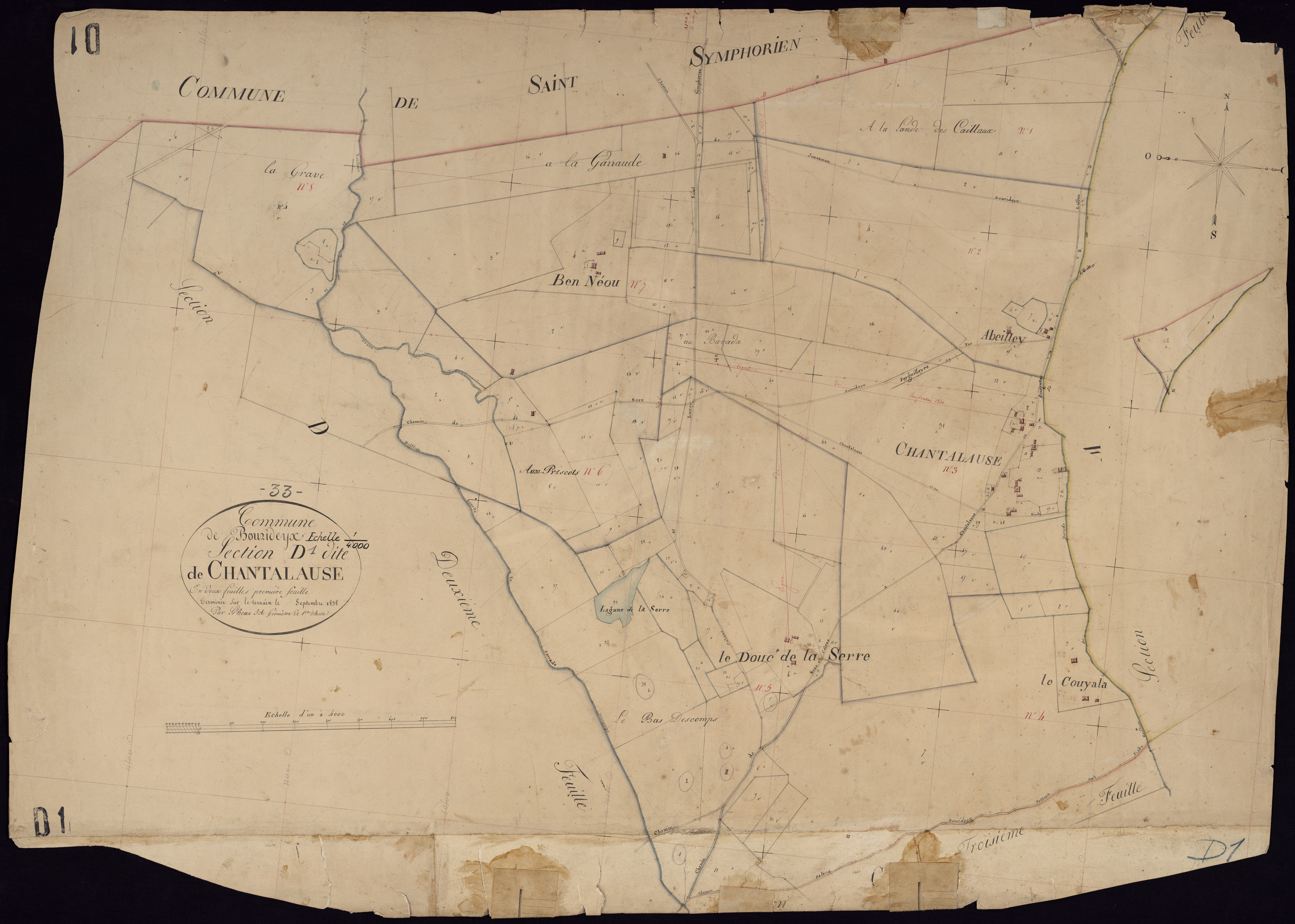 Bourideys - -Section D feuille 1 : Chantalause